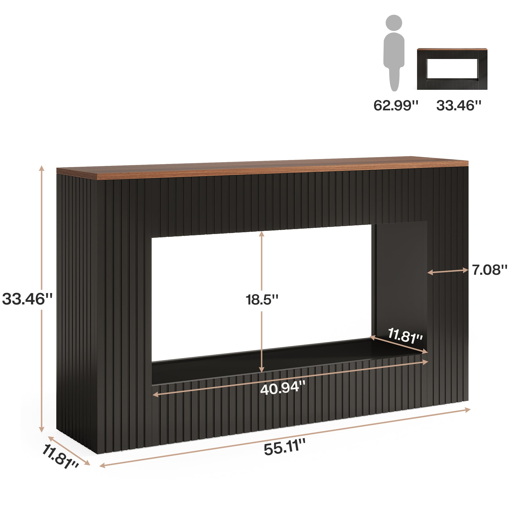 140 cm Moderne Consoletafel met Opbergruimte, Smalle Haltafel voor Woonkamer