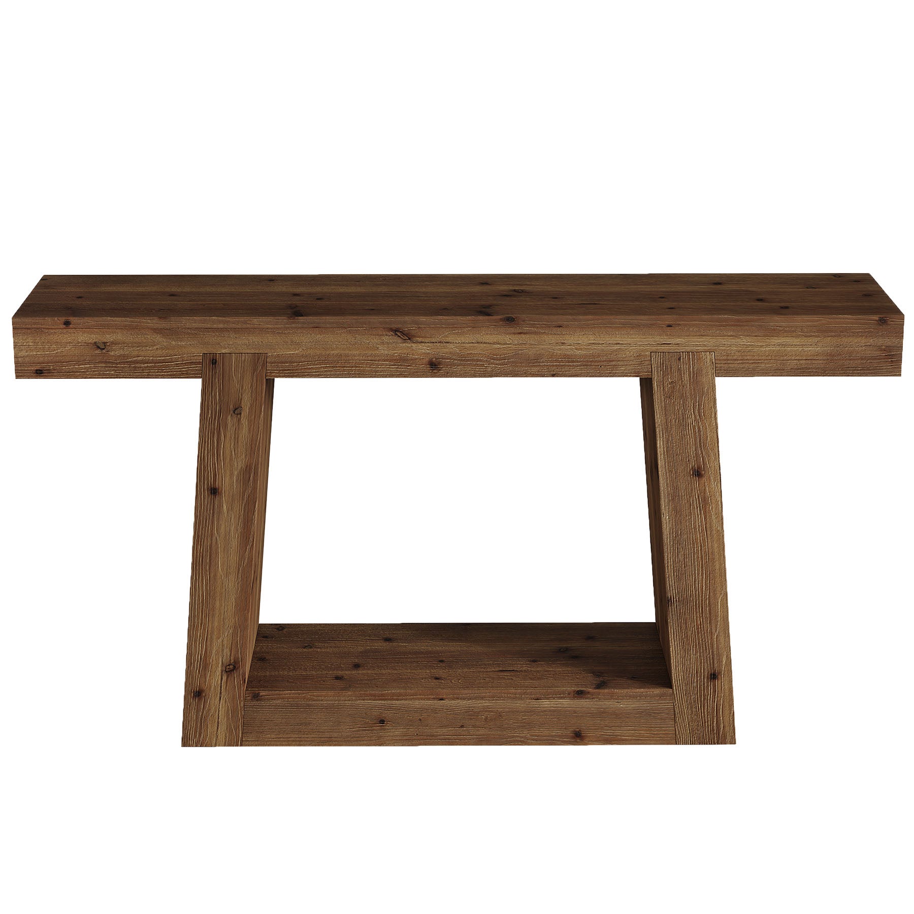Tribesigns 140 cm massief houten consoletafel, smalle sidetable met opbergruimte voor hal
