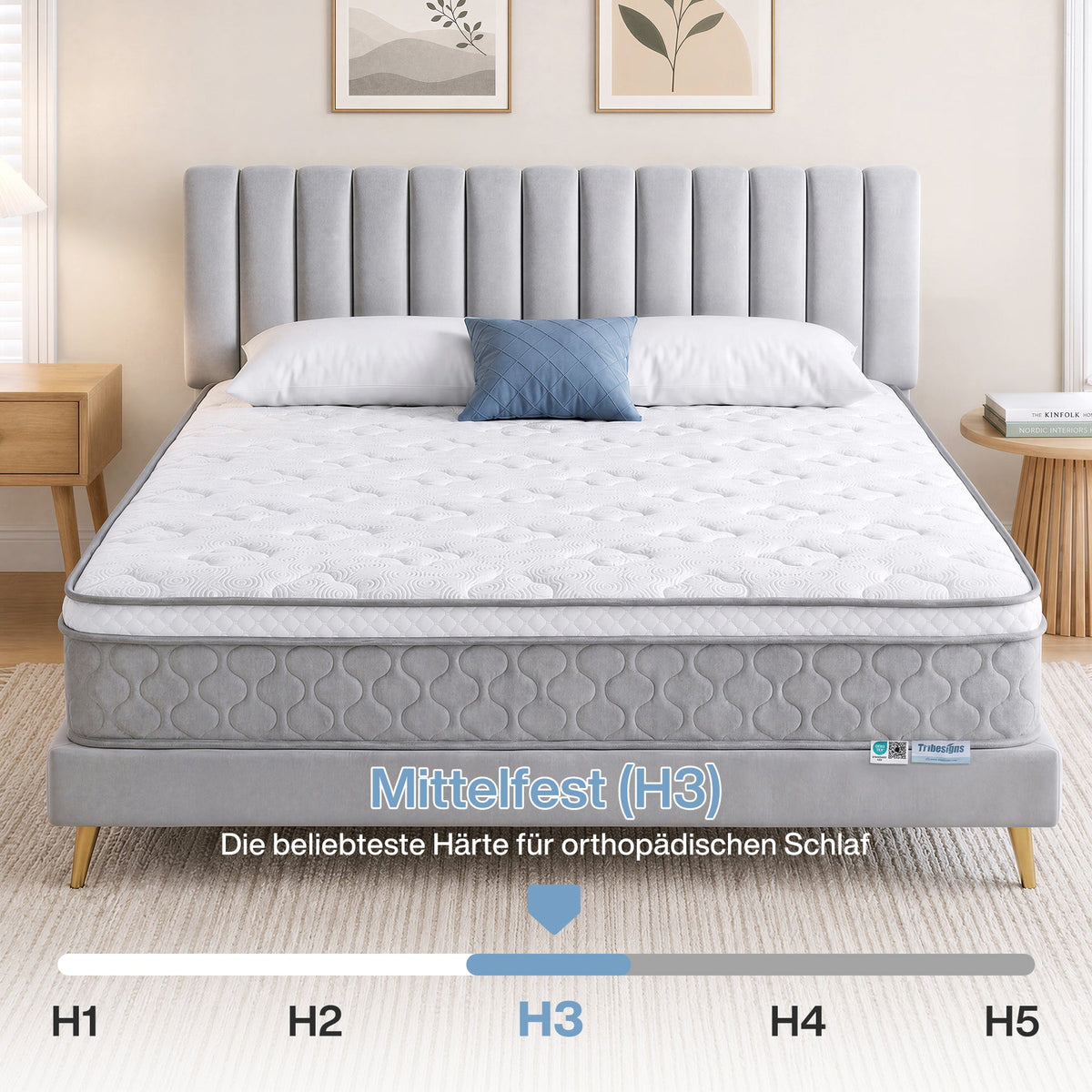 Tribesigns 9-zonige pocketveringmatras met memoryschuim en Lyocell-tijk