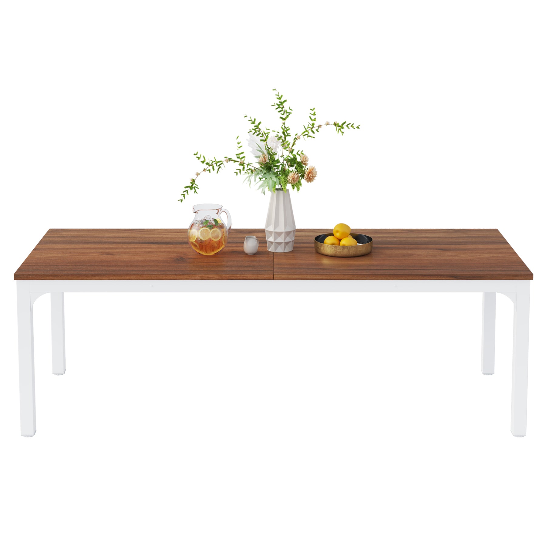 200x70 cm Tribesigns Eettafel, Industrieel Keukenblad met Metalen Poten voor 6-8 Personen