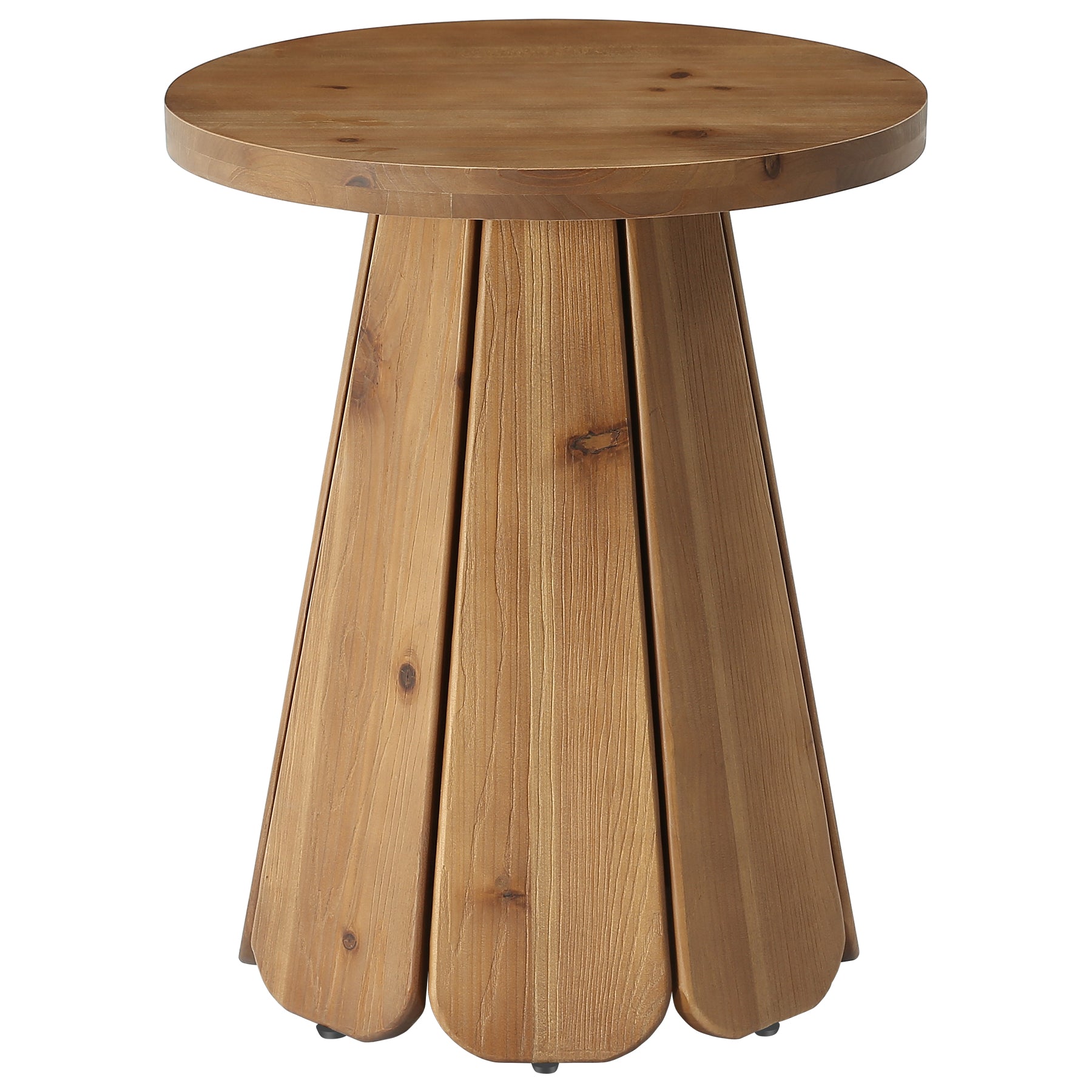 Tribesigns 50 cm ronde houten bijzettafel, massief houten zijtafel met uitlopende voet voor woonkamer