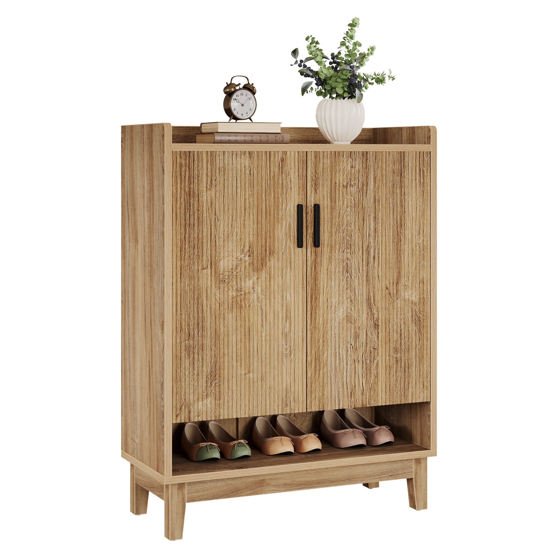 80 cm Tribesigns Schoenenkast, Landelijke Opbergkast met Deuren voor 20 Schoenparen