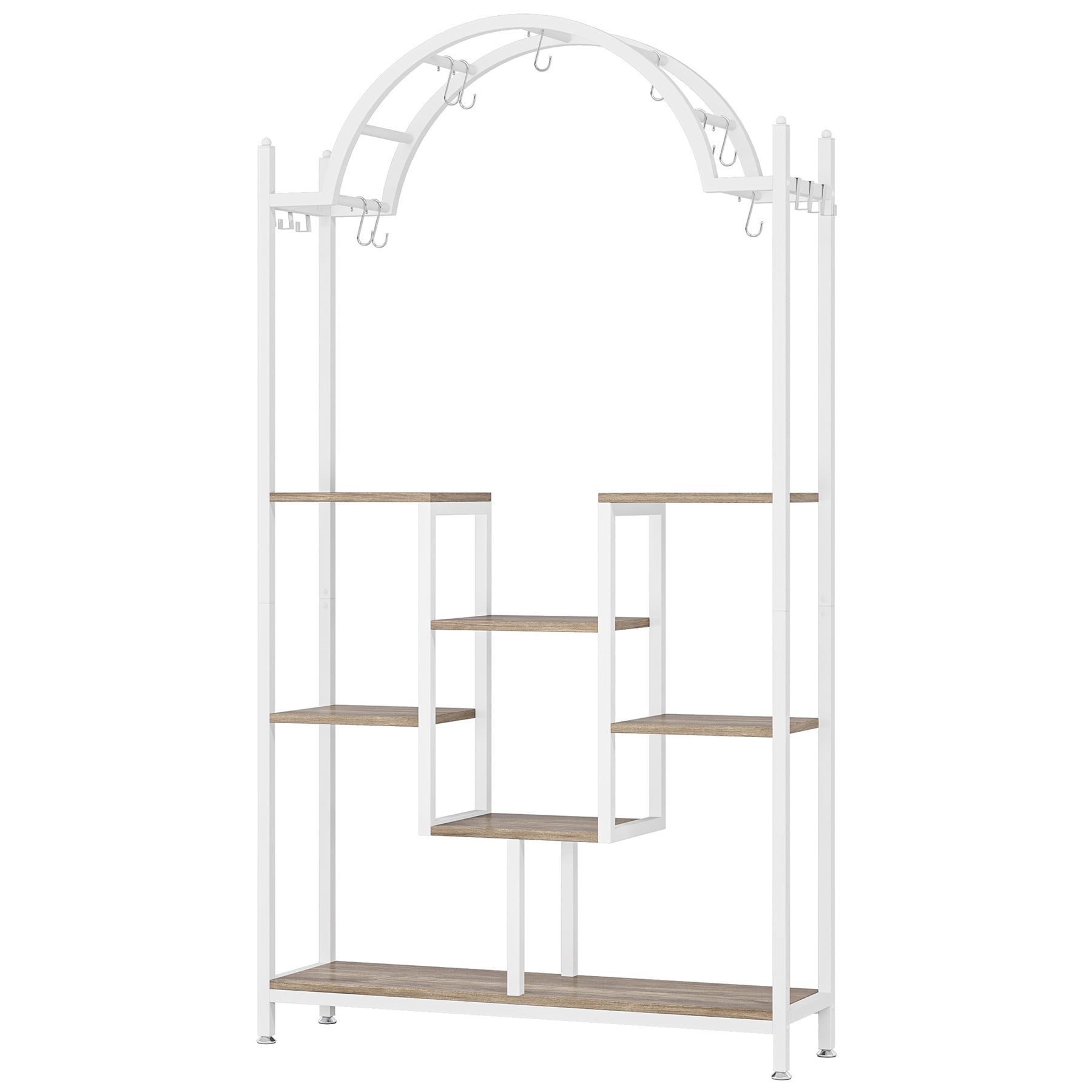 190 cm Tribesigns Plantenrek, 5-Lags Binnenplantenstandaard met Ophangsysteem