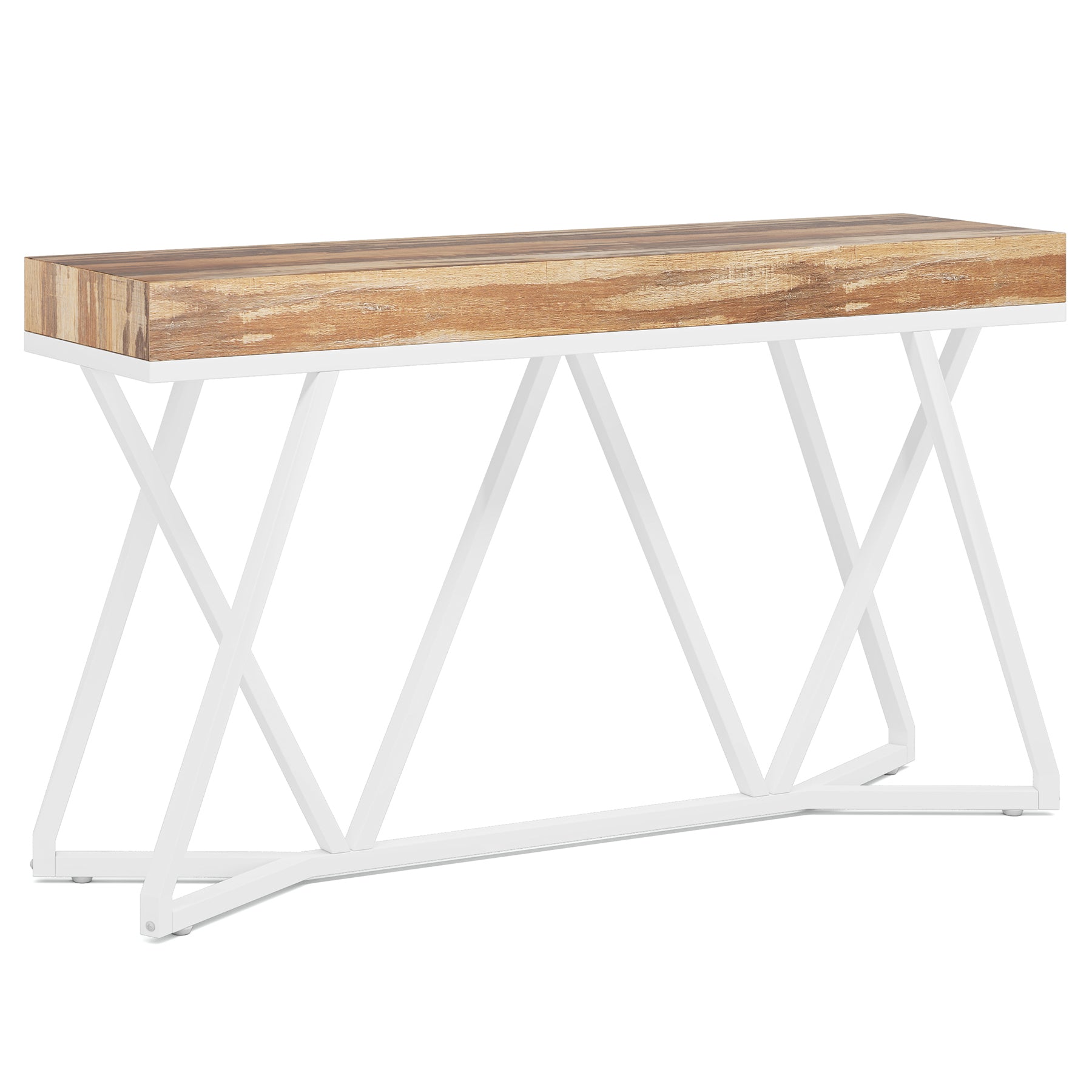 160 cm Metalen Console, Moderne Banktafel voor Entree en Woonkamer