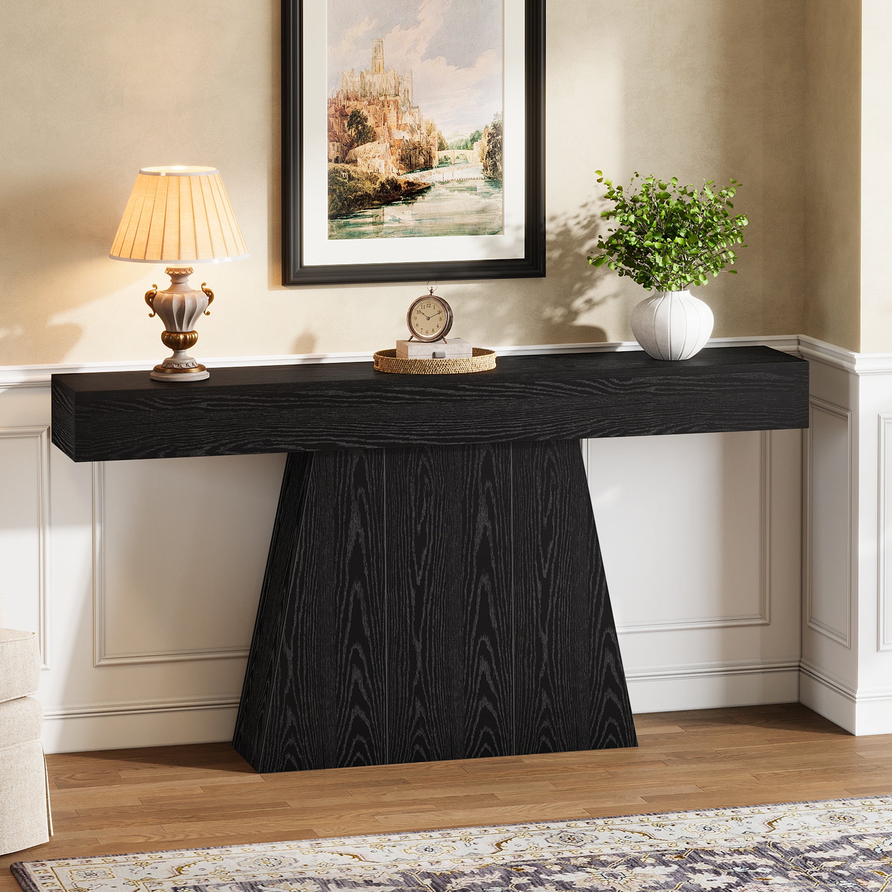 Tribesigns 160 cm Trapezium Consoletafel, Smalle Banktafel voor Hal