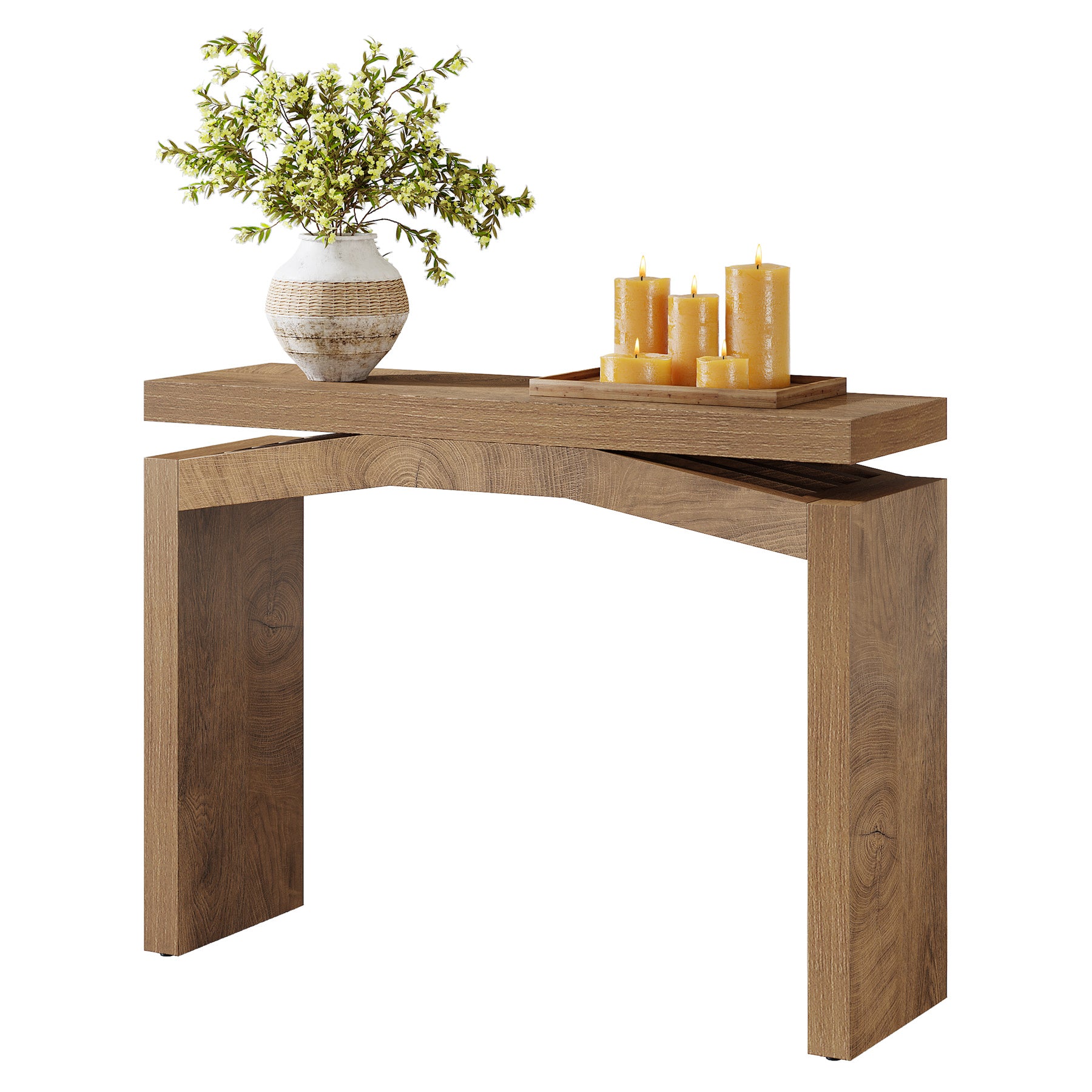 102 cm Consoletafel voor Hal en Entree, Landelijke Smalle Sofa Tafel voor Woonkamer