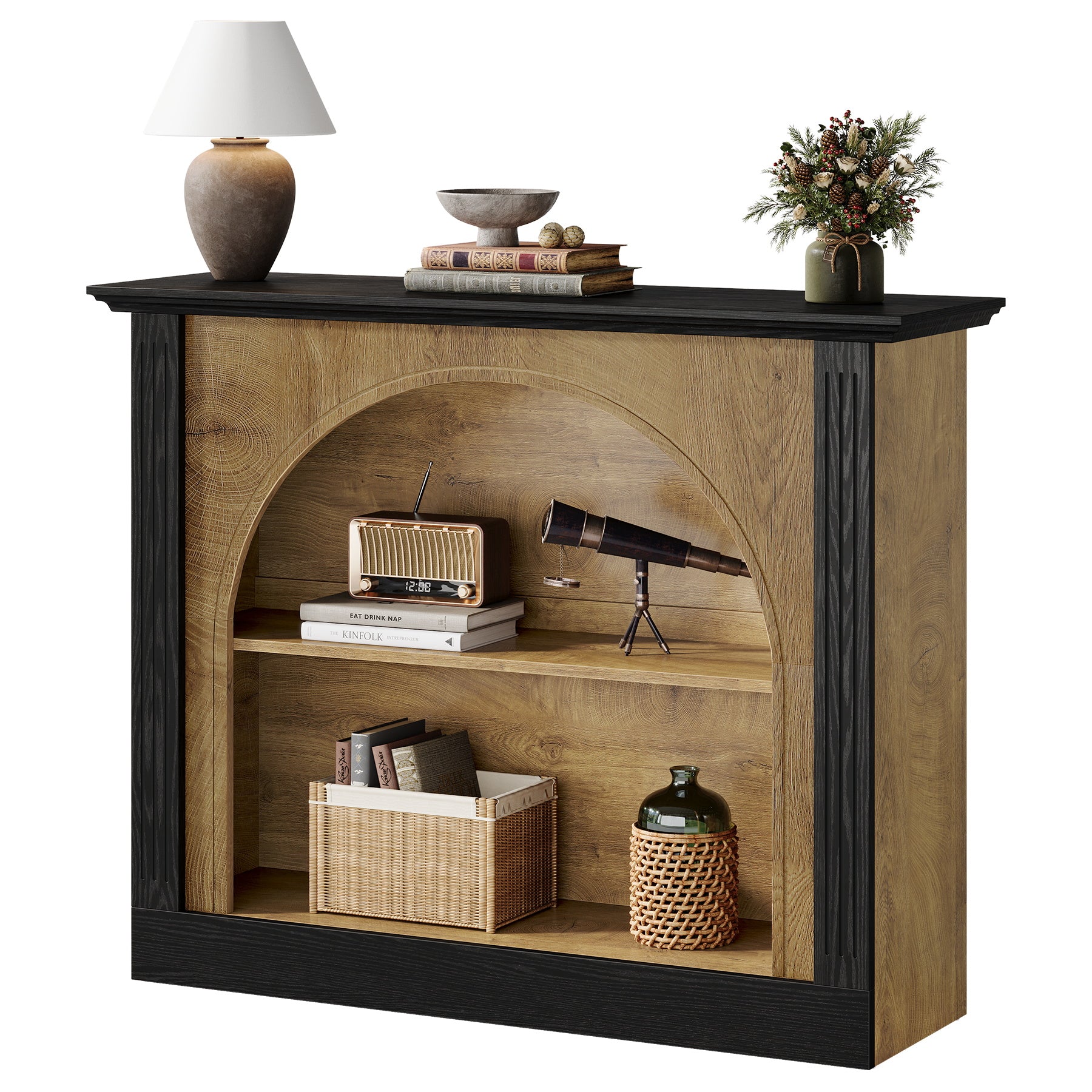 110 cm 3-Laags Consoletafel, Banktafel voor Hal met Opbergruimte