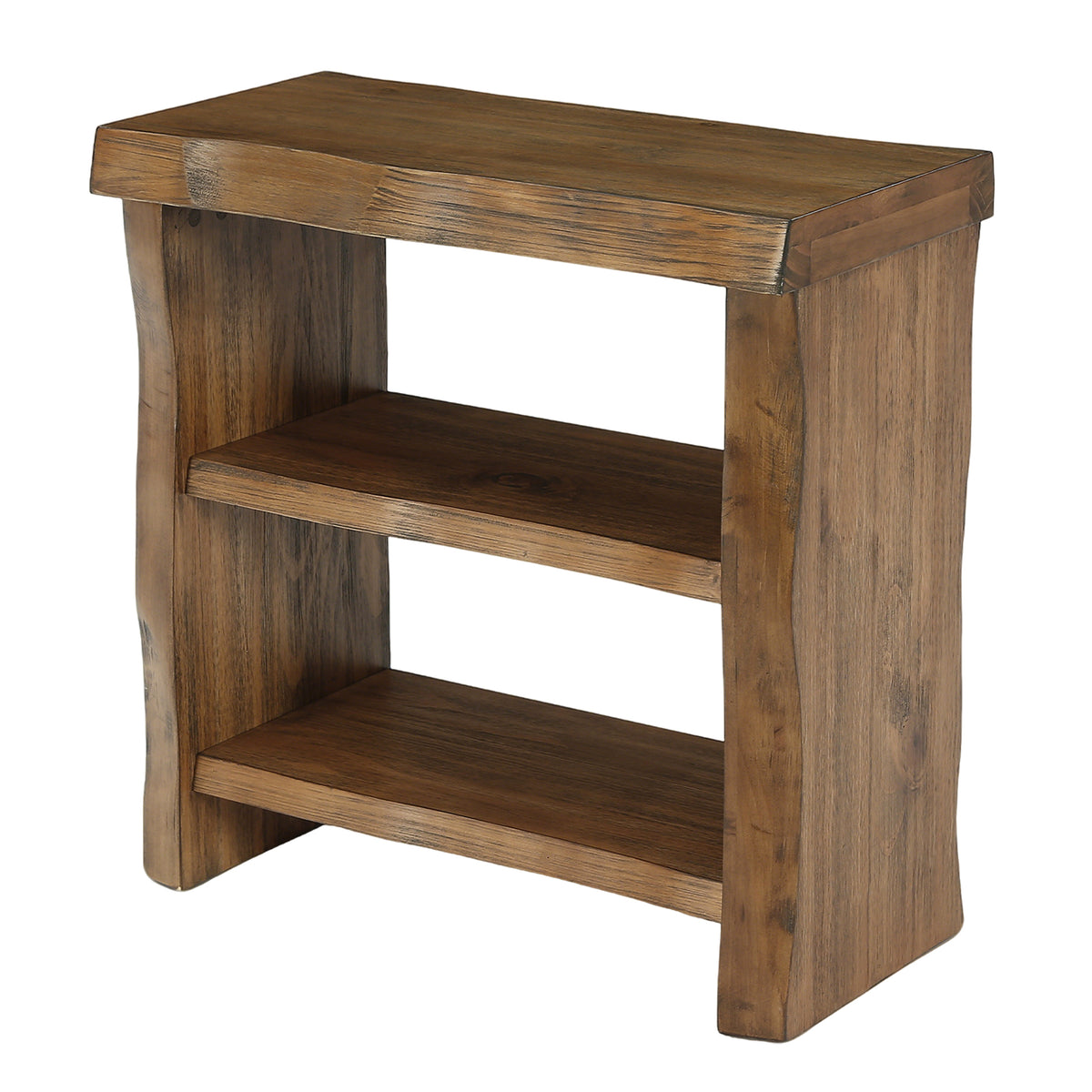 60 cm Tribesigns massief houten bijzettafel met 3 niveaus, smalle tafel met golvende randen voor de woonkamer
