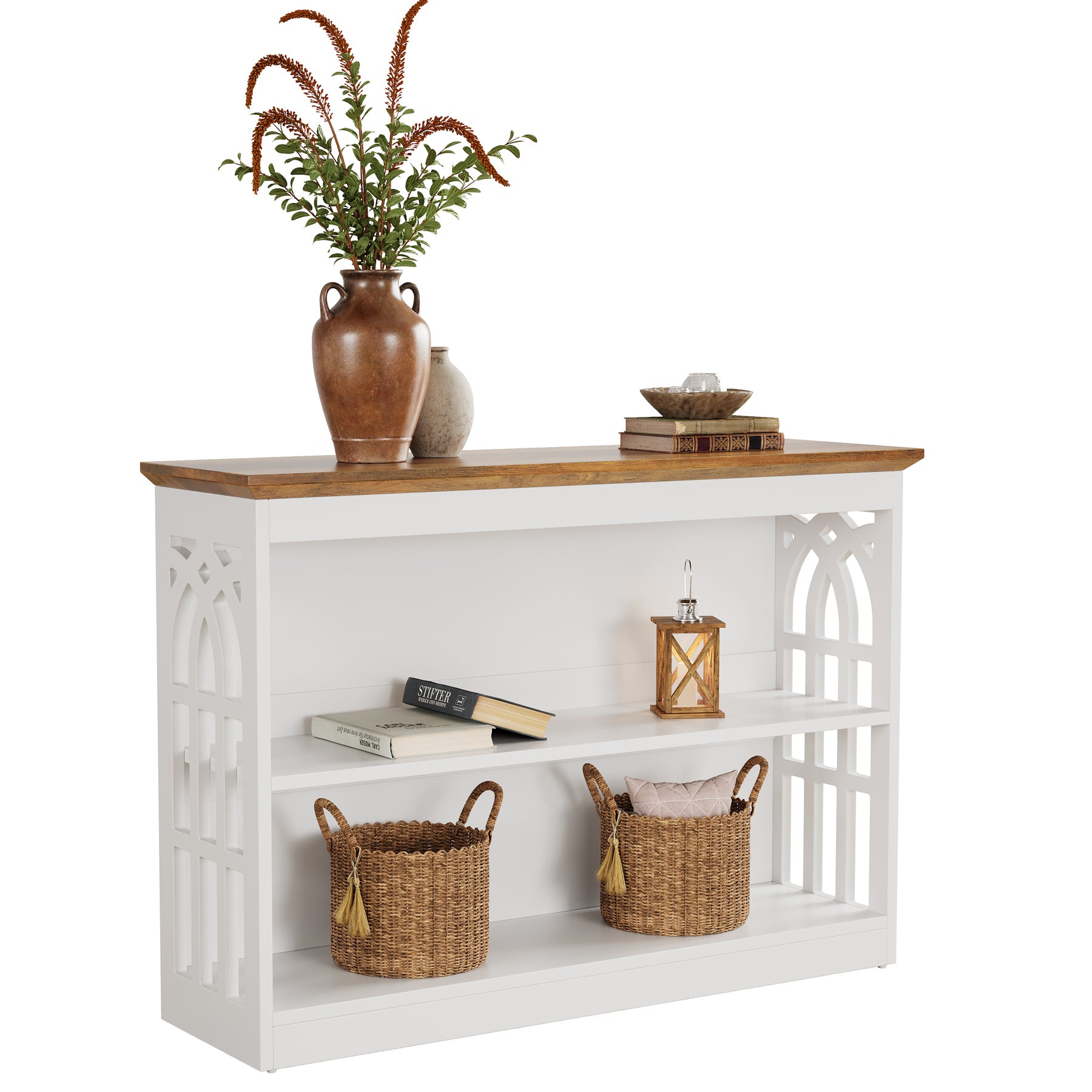 Tribesigns 105 cm Consoletafel, 3-Laden Banktafel voor Hal