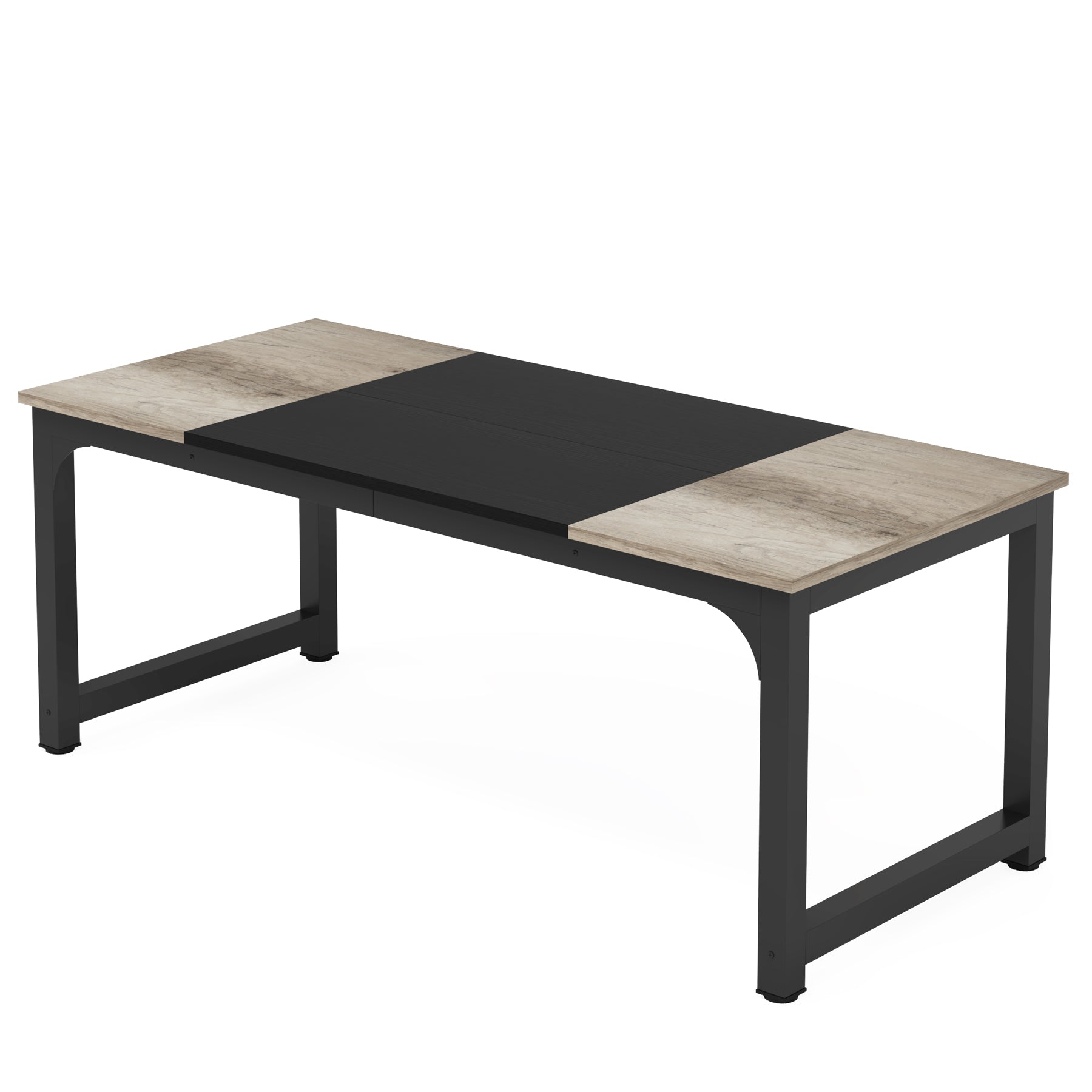 Tribesigns Computerbureau, Zwart Werkbureau met Rustiek Bruin Blad voor Thuiskantoor