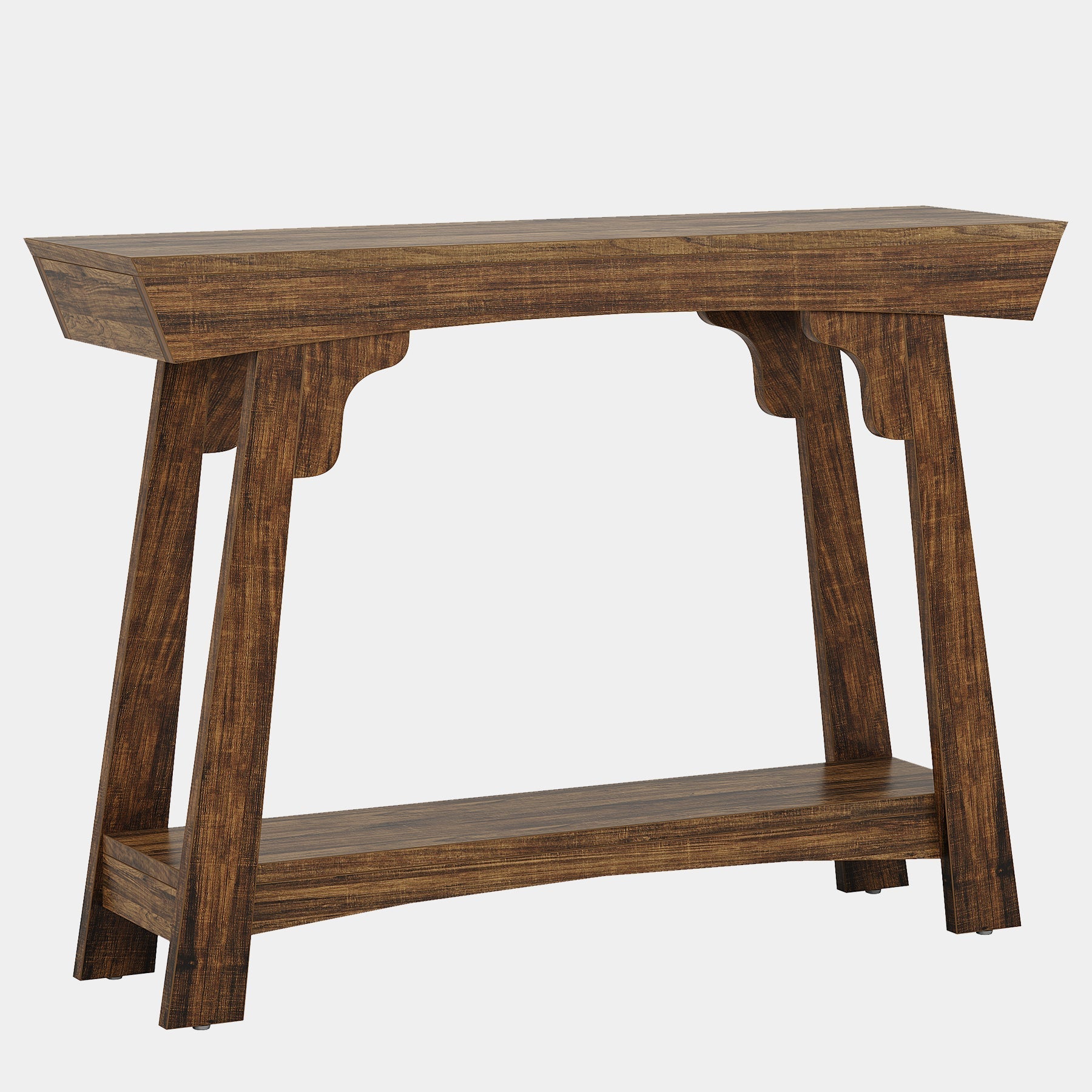 103 cm Landelijke Consoletafel met Opbergrek, Tribesigns Smalle Banktafel van Hout