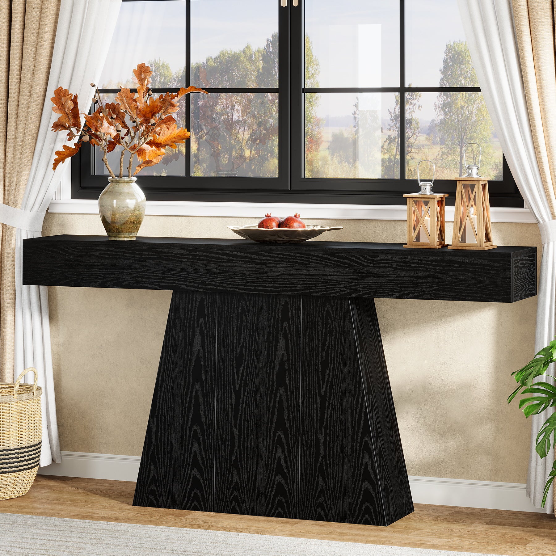 Tribesigns 160 cm Trapezium Consoletafel, Smalle Banktafel voor Hal
