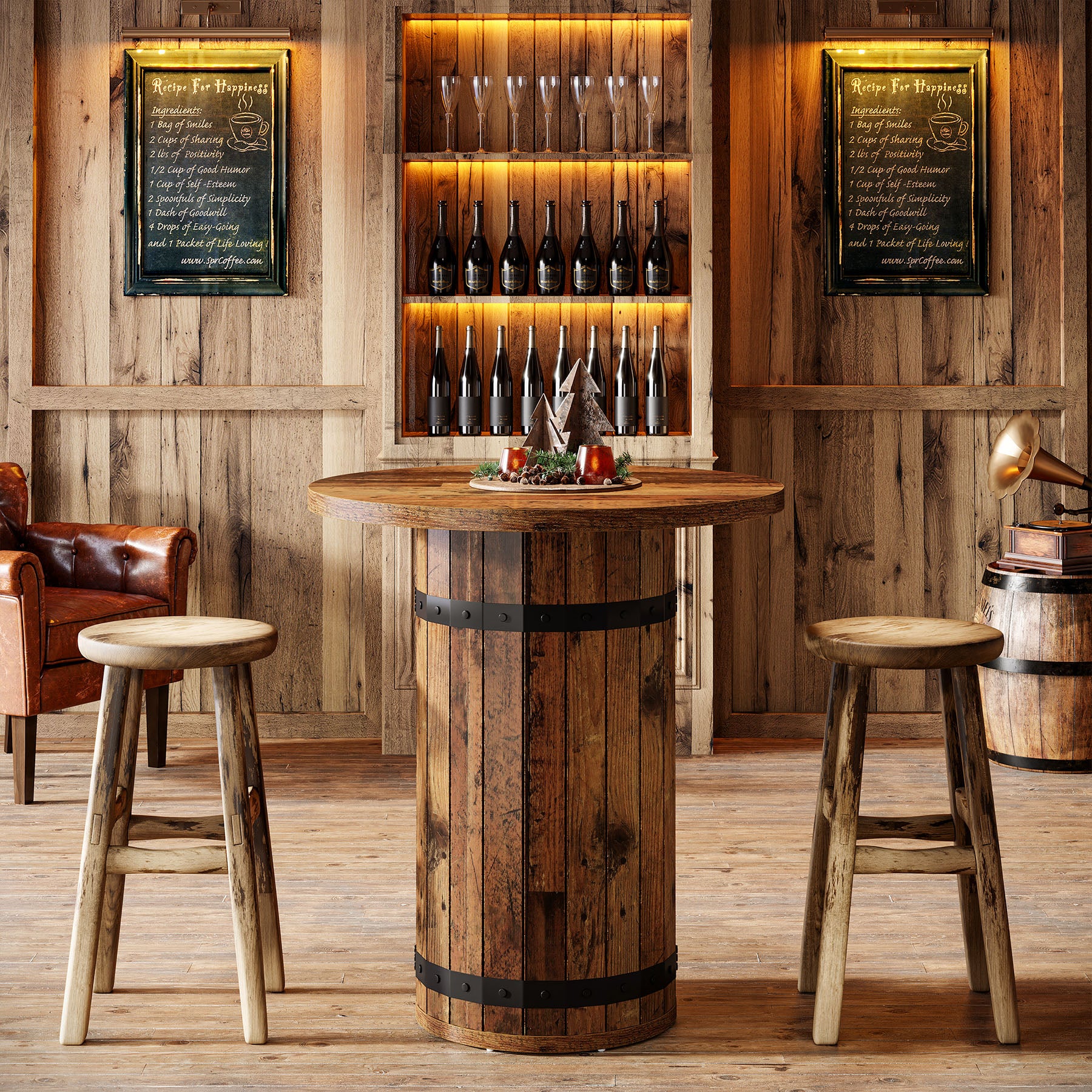 100 cm Tribesigns Ronde Bartafel, Bistrotafel voor Keuken en Woonkamer