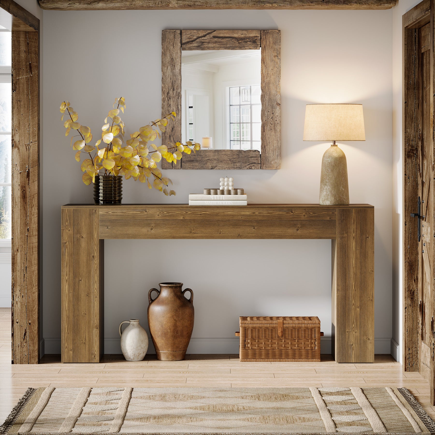 160 cm Lange Consoletafel, Smalle Salontafel voor Hal en Woonkamer