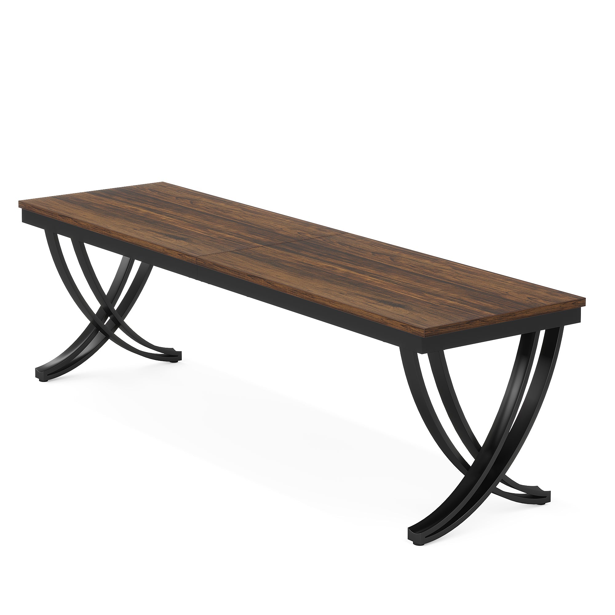 200 cm Bureau voor Twee Personen, Landelijke Computer Tafel met Stijlvolle Poten