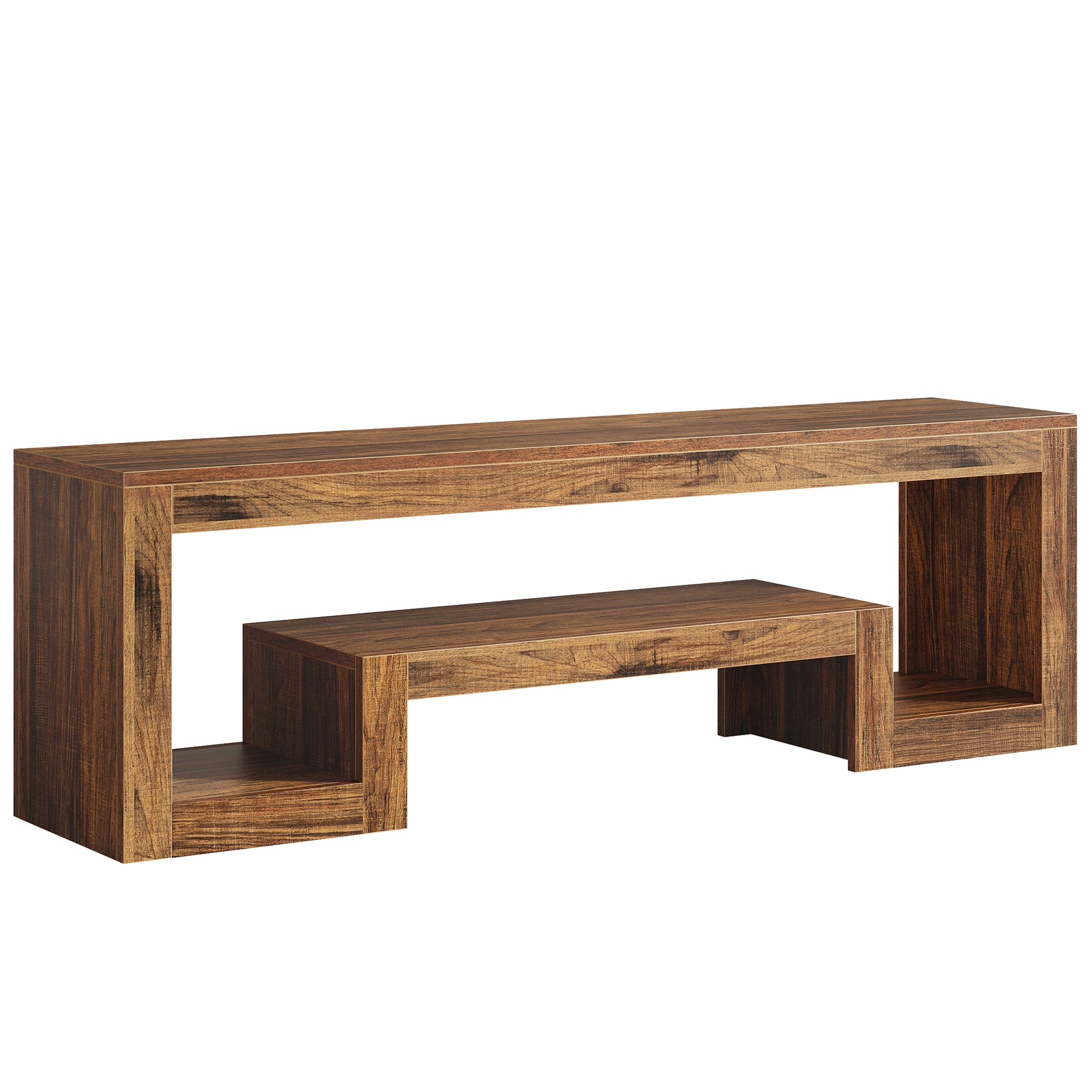 160 cm Tribesigns TV-Meubel voor 55–75 Inch TV’s, Landelijk Entertainment Center met Open Opbergruimte
