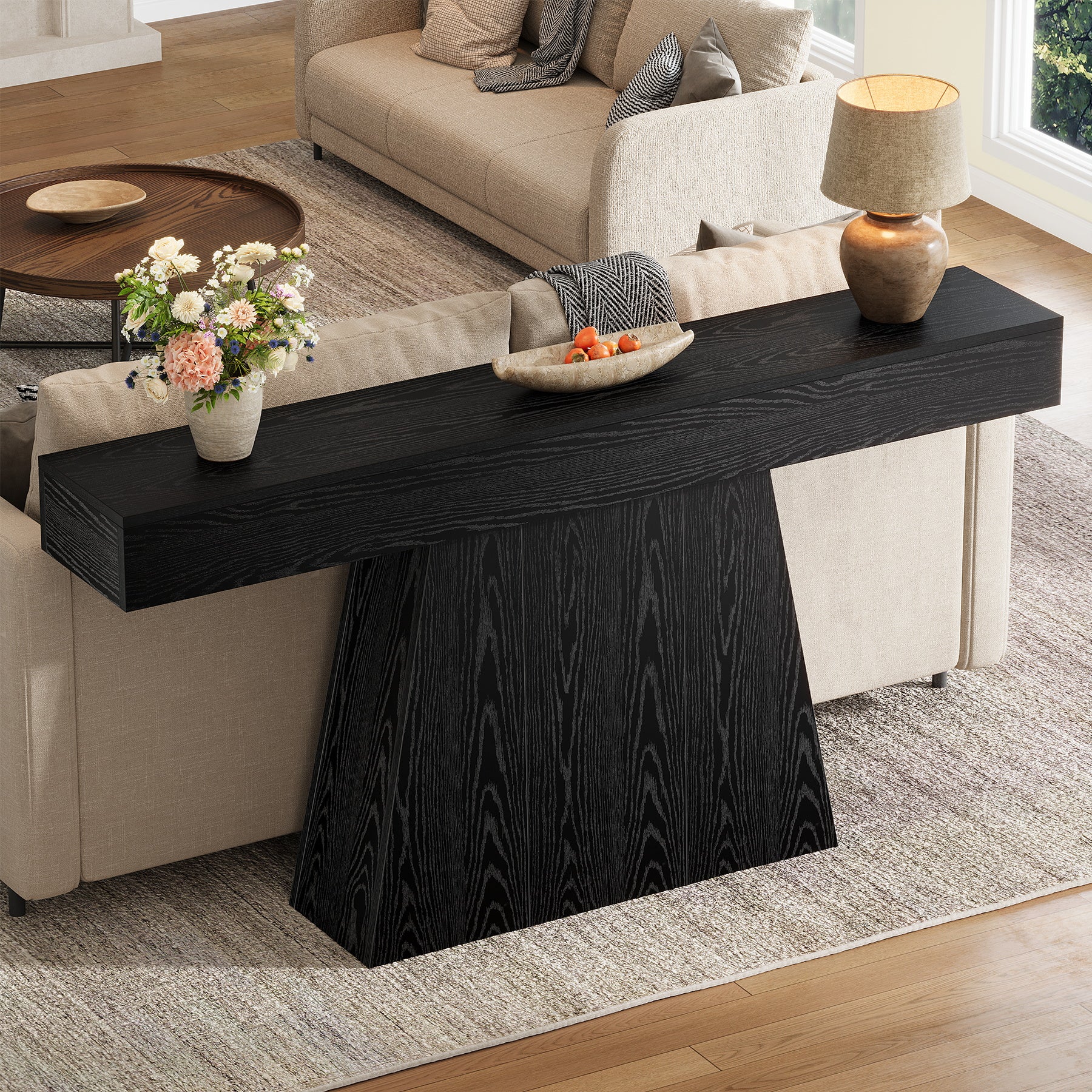 Tribesigns 160 cm Trapezium Consoletafel, Smalle Banktafel voor Hal