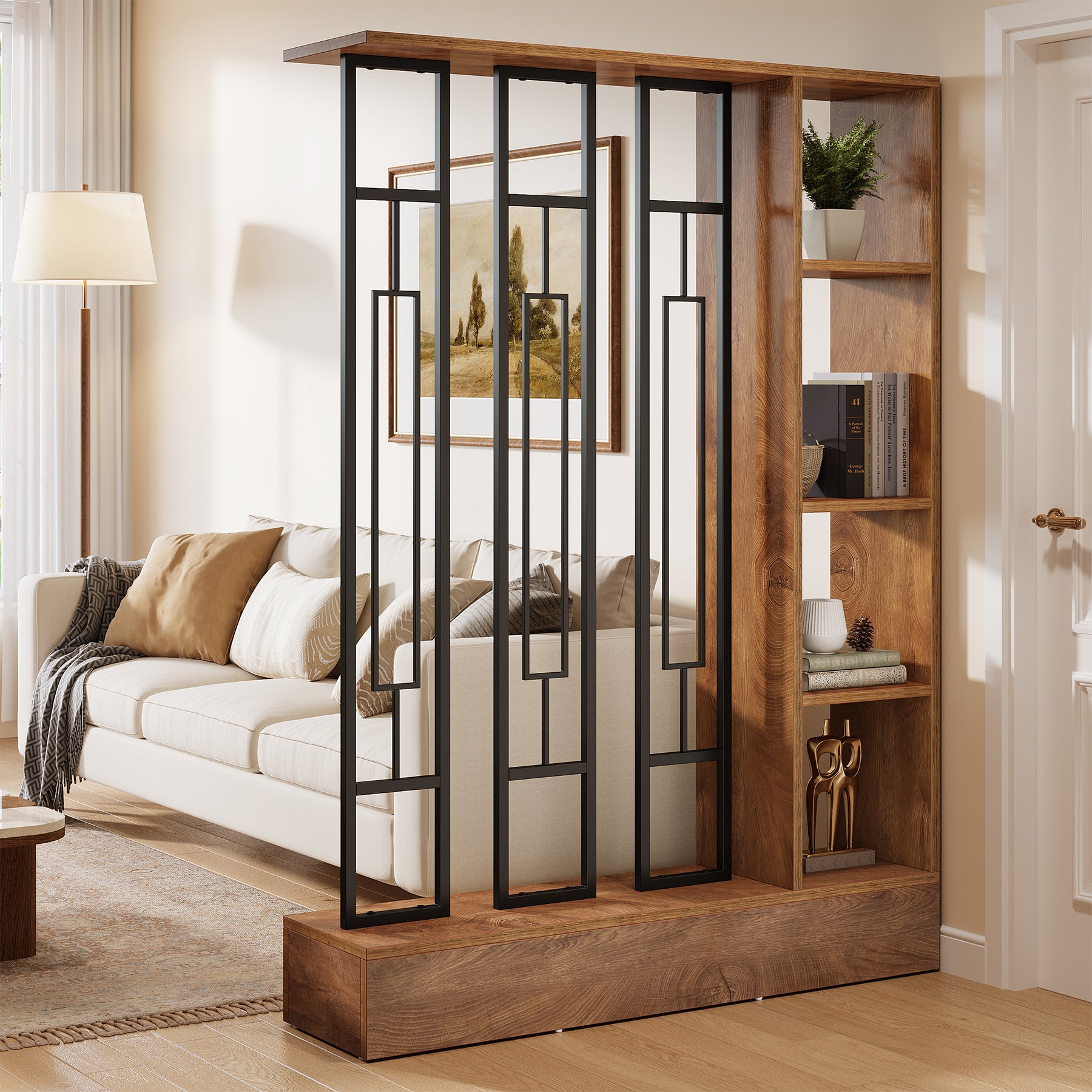 180 cm Tribesigns Roomdivider, Vrijstaand Wandrek met Displayplanken
