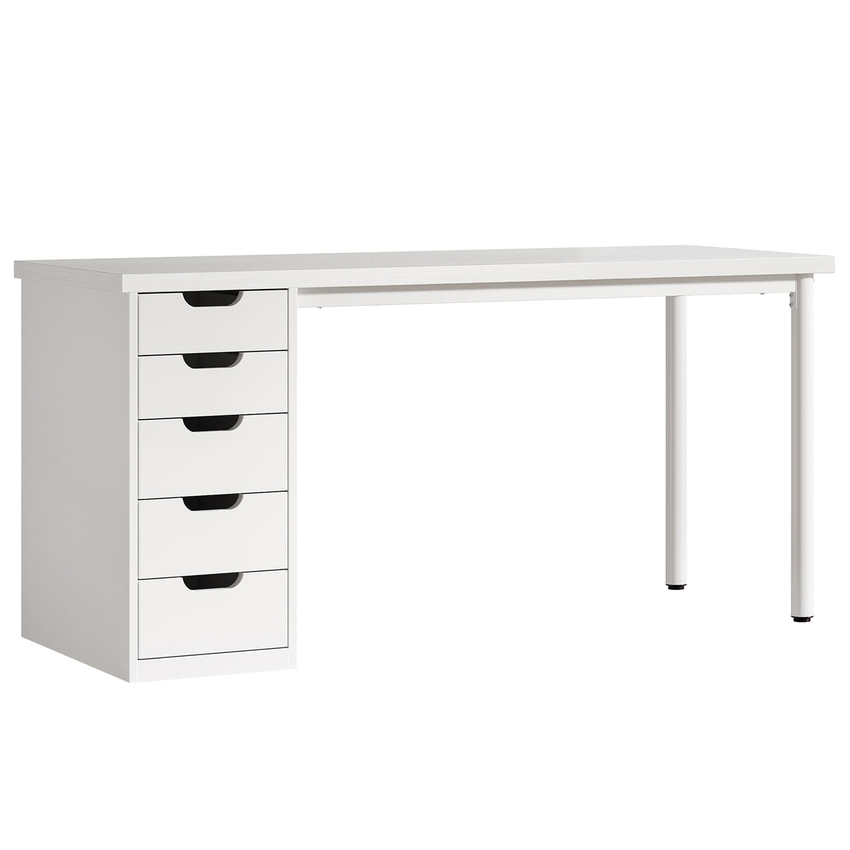 120 cm Tribesigns Bureau met 5 Lades, Compact Computerbureau met Opbergruimte voor Thuiswerkplek