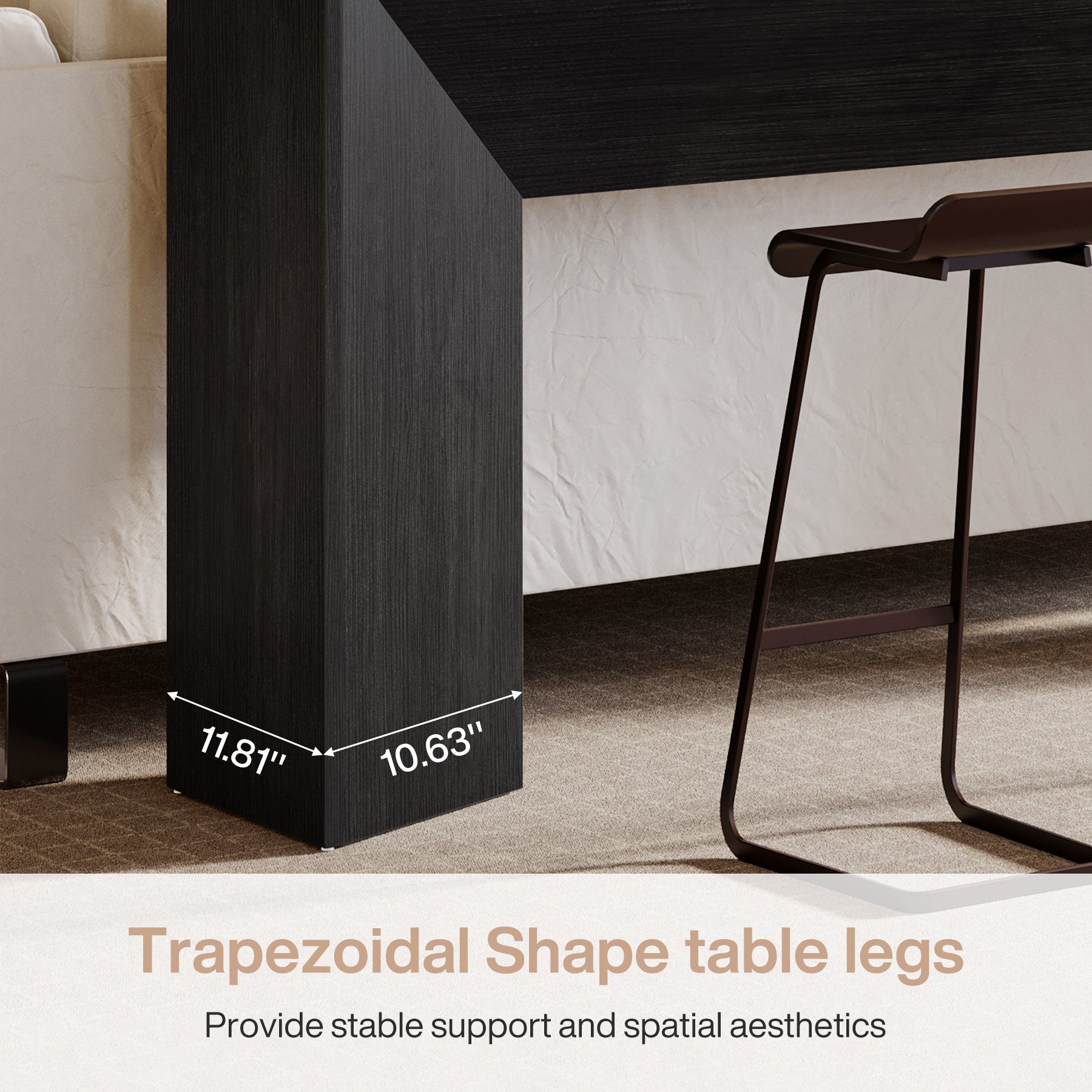 Tribesigns 160 cm Console Tafel voor Entree, Zwarte Houten Sofa Tafel voor Woonkamer en Hal