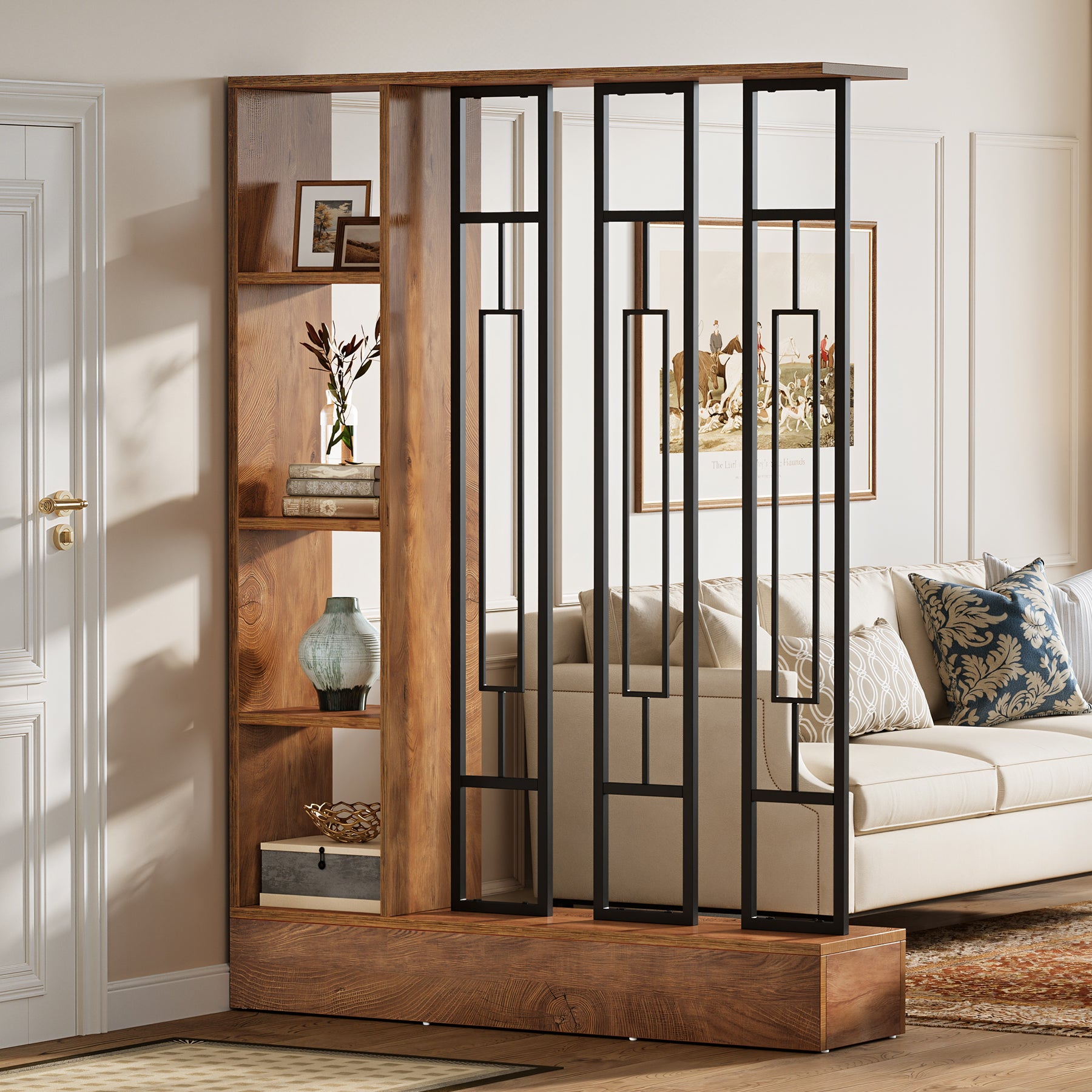 180 cm Tribesigns Roomdivider, Vrijstaand Wandrek met Displayplanken