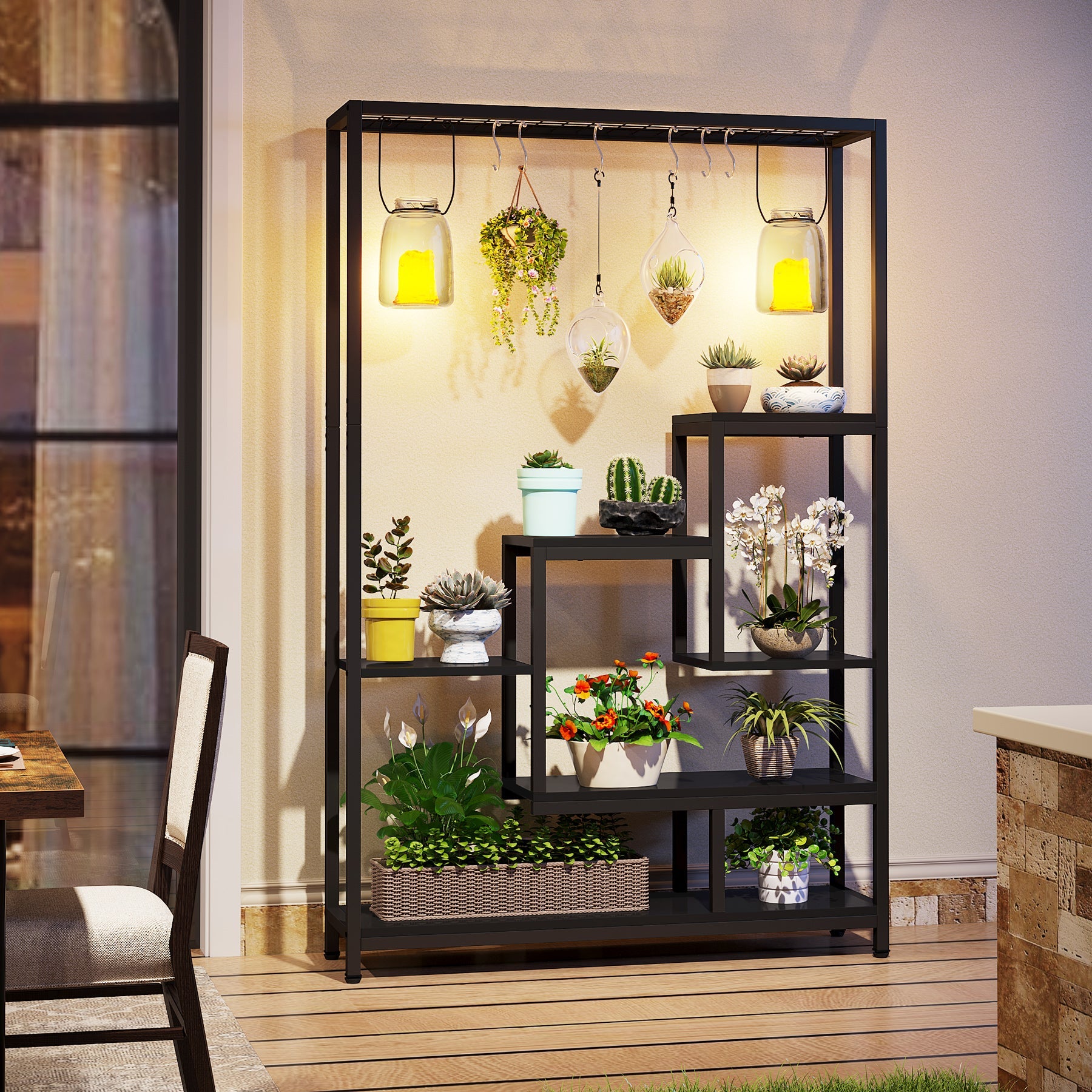 180 cm Tribesigns Plantenrek, 5-Laags Metale Opstelling met 6 S-haakjes