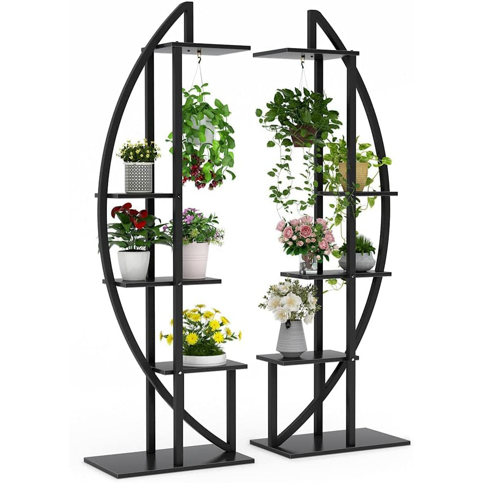 160 cm 5-laags Plantenstandaard, Gebogen Design voor Binnen en Buiten