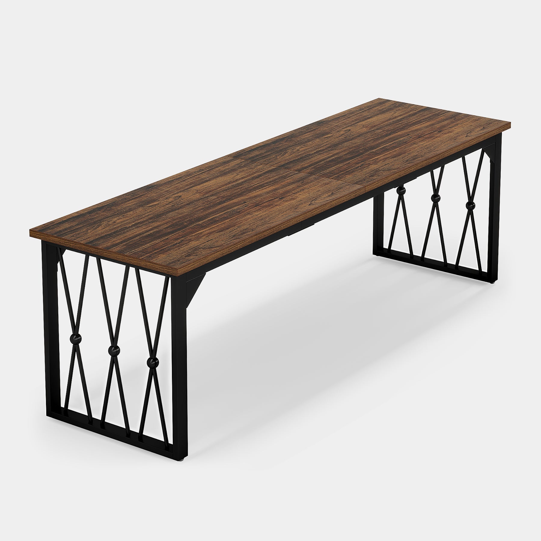 Zwart-Bruine Conferentietafel 200 cm, Stijlvol Rectangular Ontwerp voor Kantoorruimte