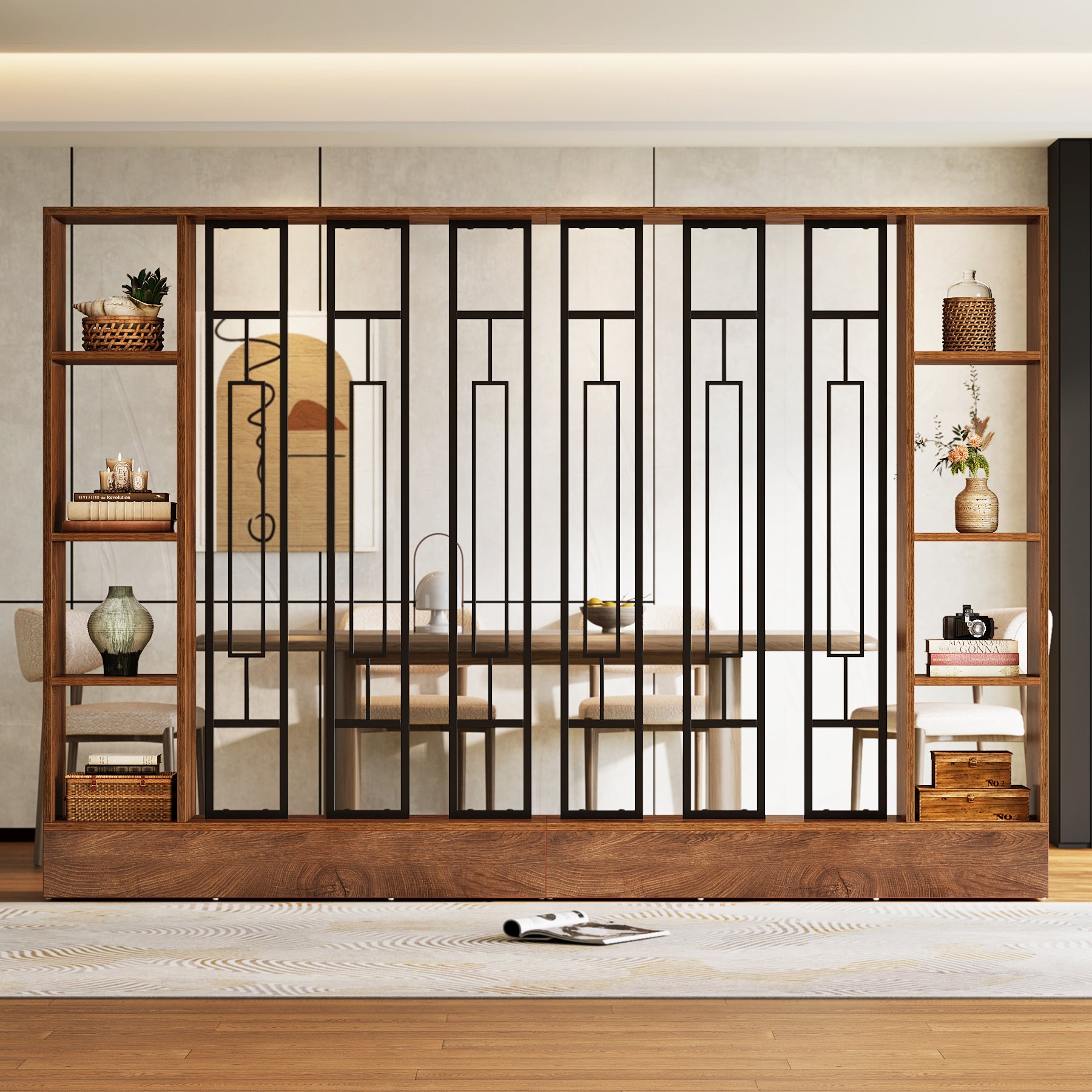 180 cm Tribesigns Roomdivider, Vrijstaand Wandrek met Displayplanken