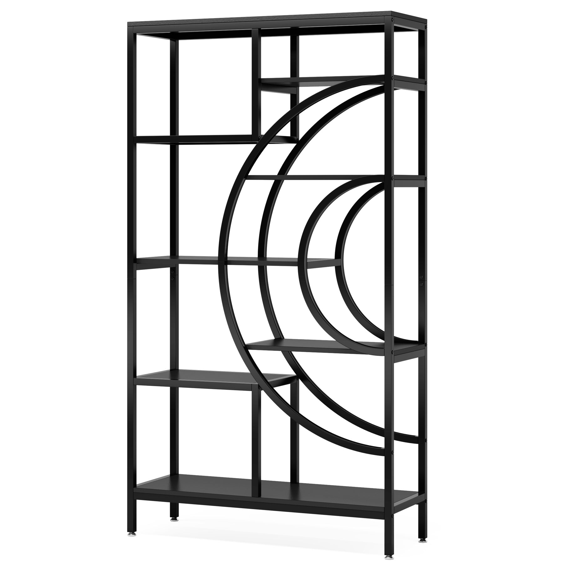 180 cm Geometrische Boekenkast, Industriële 8-Lags Boekenplank met Metalen Frame