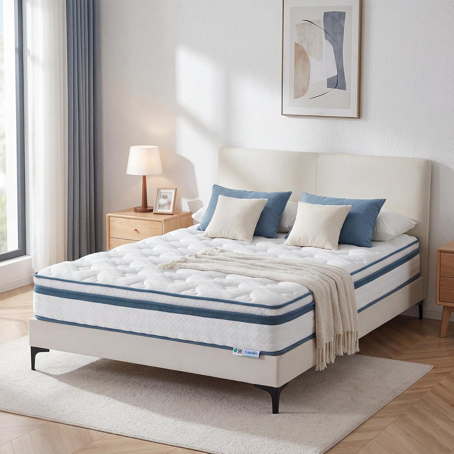 Pocketvering Matras H3 Medium Stevig, 7-Zones Orthopedisch Gel Memory Foam Matras met Koel Lyocell Oppervlak