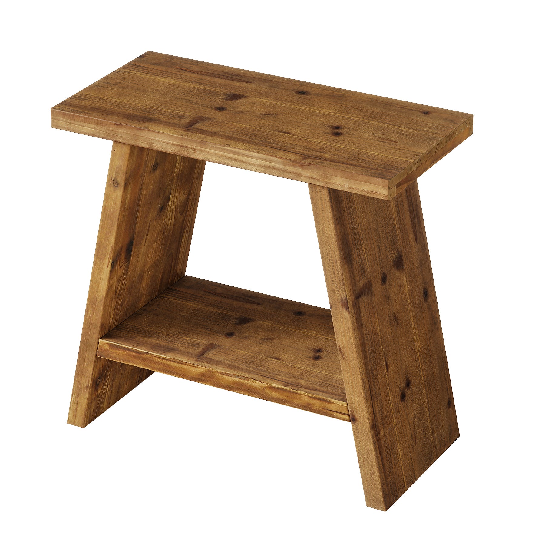 60 x 30 cm Tribesigns smalle bijzettafel van massief hout met 2-laagse opbergruimte