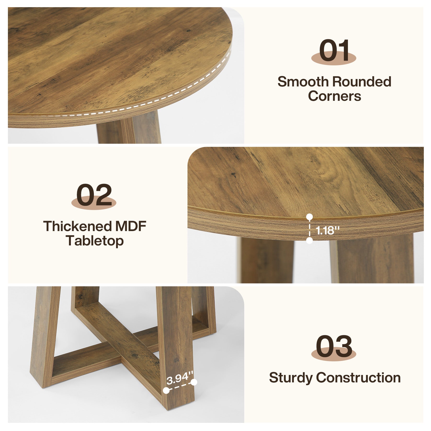 80 cm Conferentietafel, Landelijk Thuiskantoor Overlegbureau voor 2-4 Personen