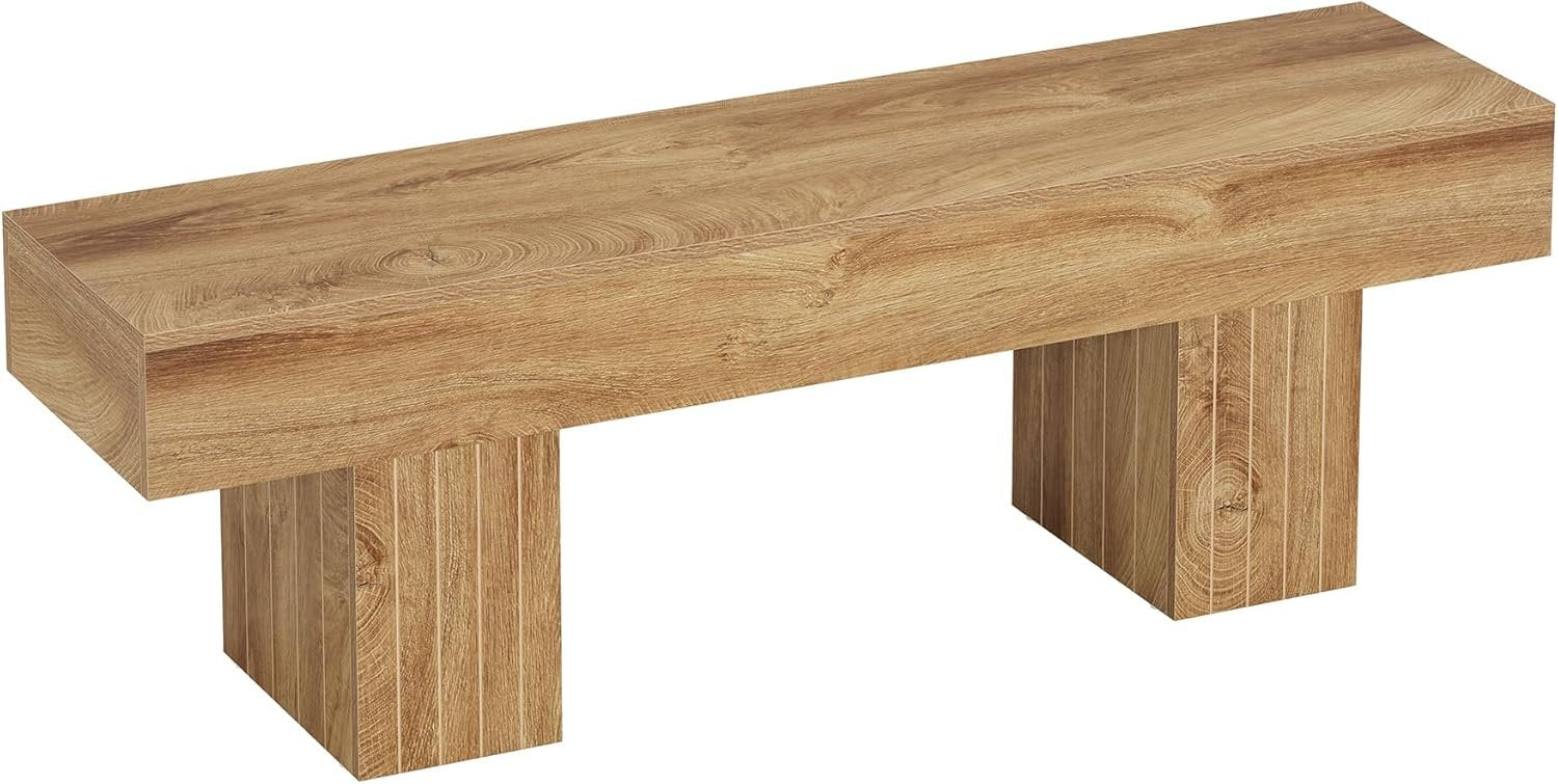 140 cm Eetkamerbank van Hout in Landelijke Stijl, Multifunctionele Binnenbank voor Slaapkamer en Hal