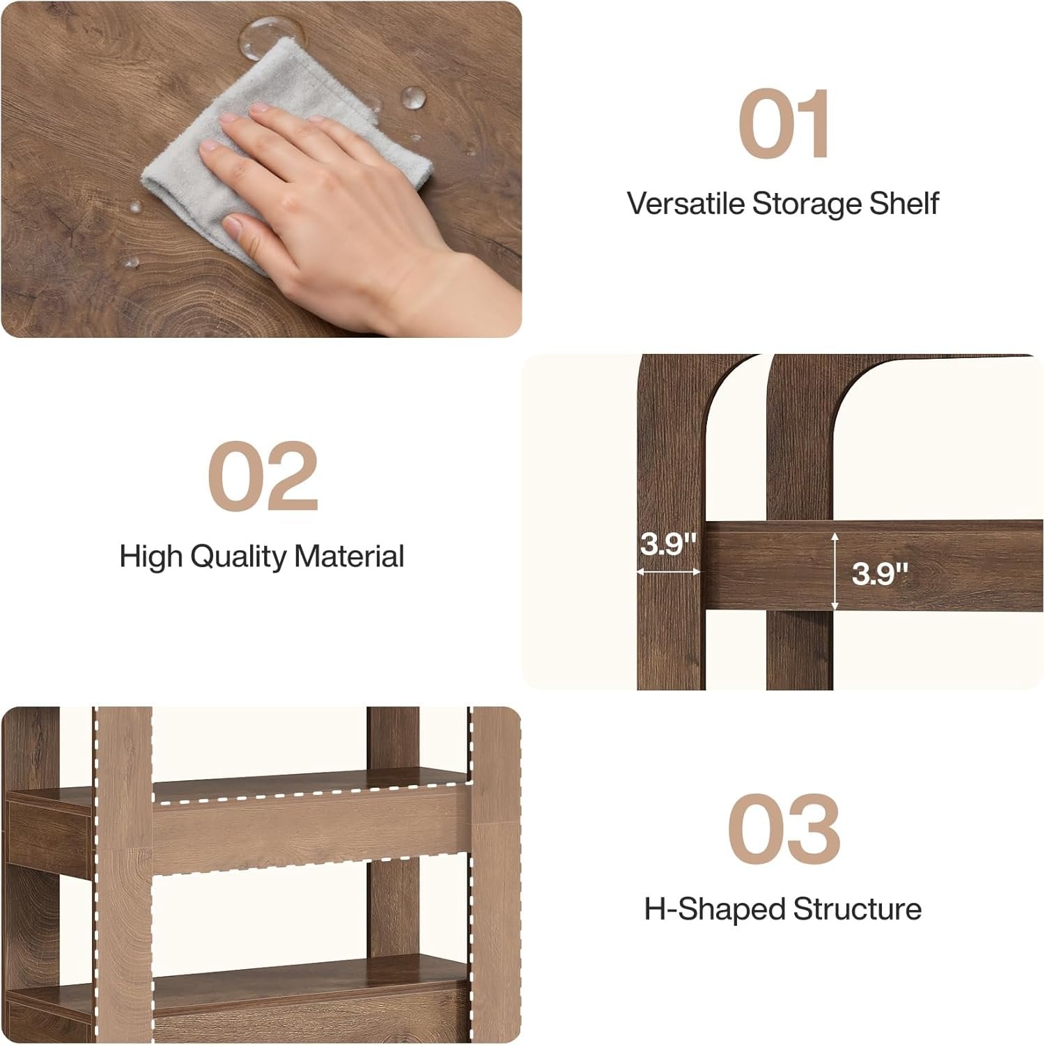 180 cm Tribesigns Boekenkast, 5-Lags Industriële Boekenplank met Open Planken