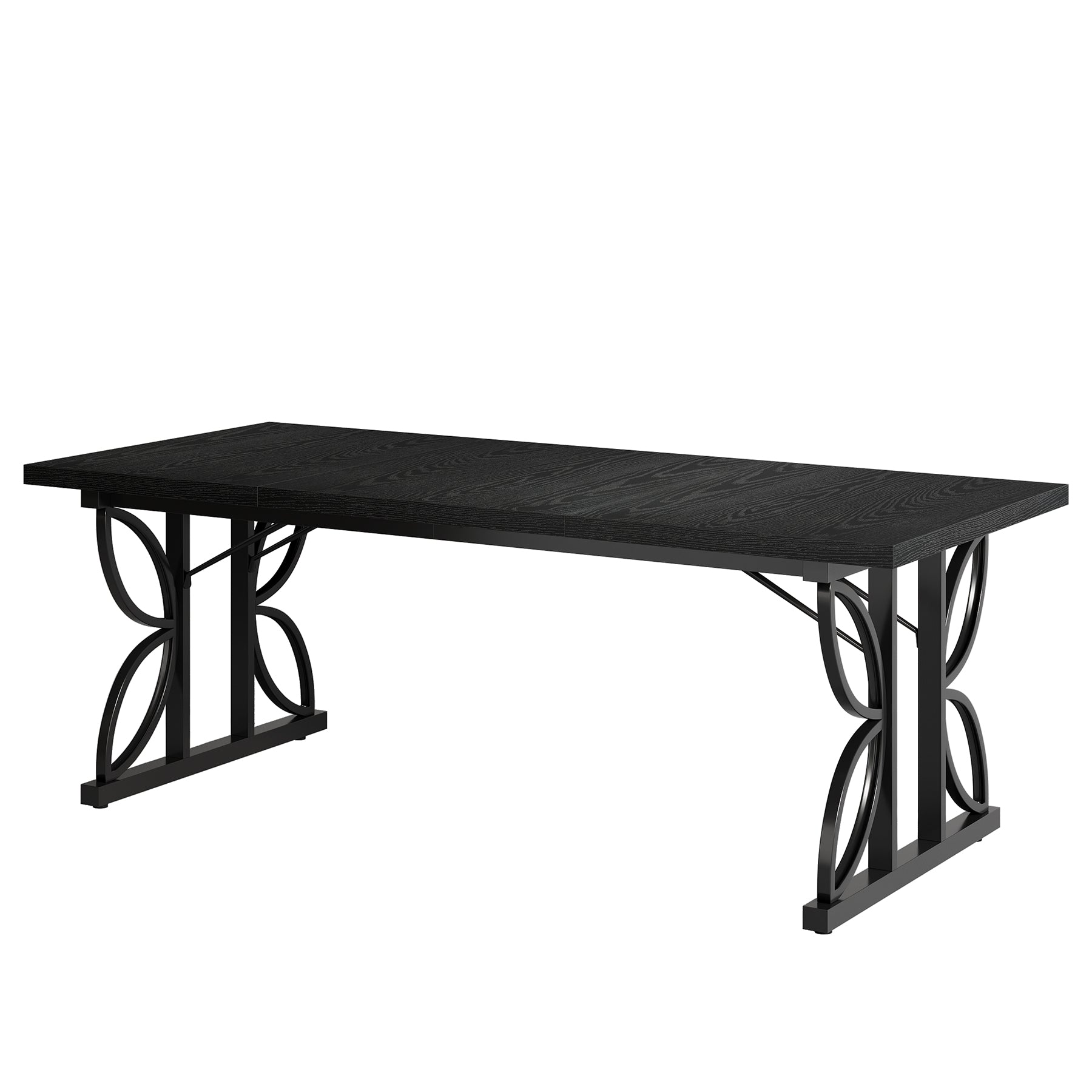 180 cm Groot Bureaublad met Robuust Metalen Frame, Industriële Computer Bureau Werktafel voor Thuis