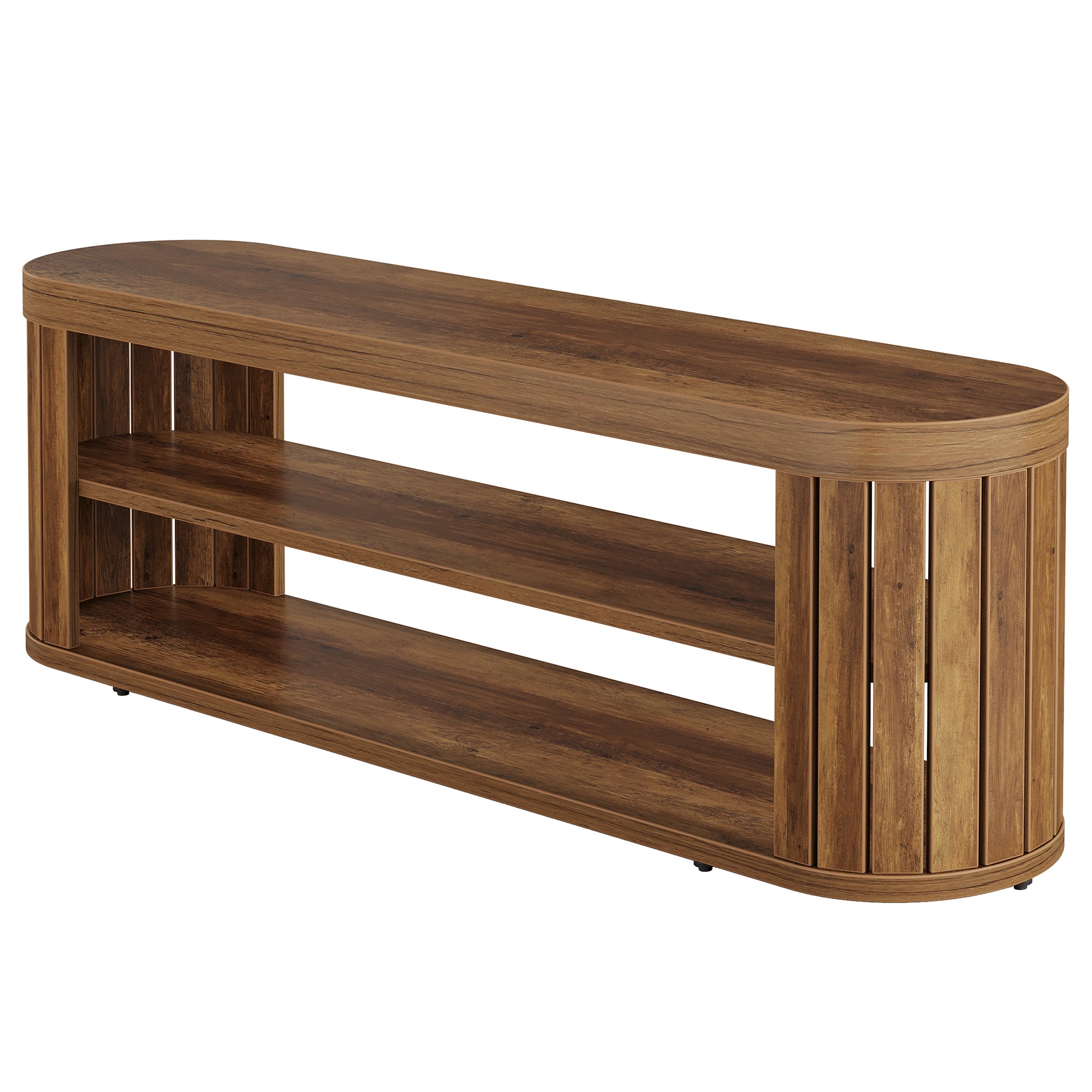 120 cm Houten Schoenenbank met 2 Niveaus Opbergruimte