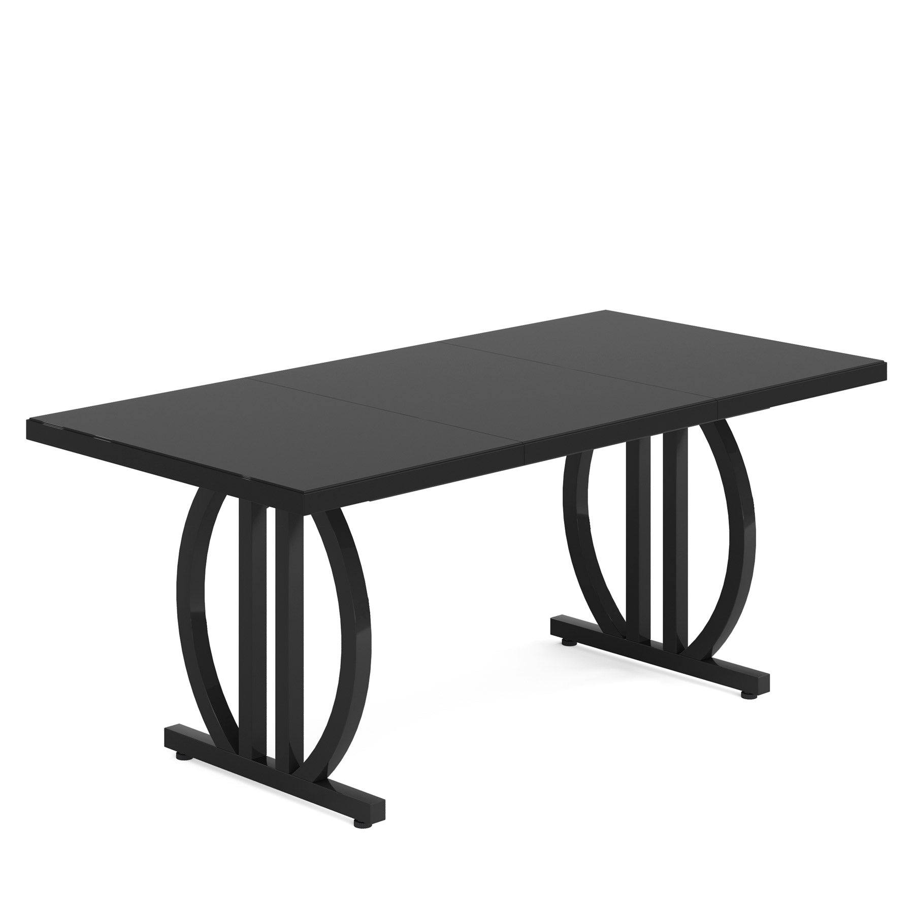 Licht Zwart Bureau 160 cm, Modern Design met Metalen Frame voor Kantoor en Studie