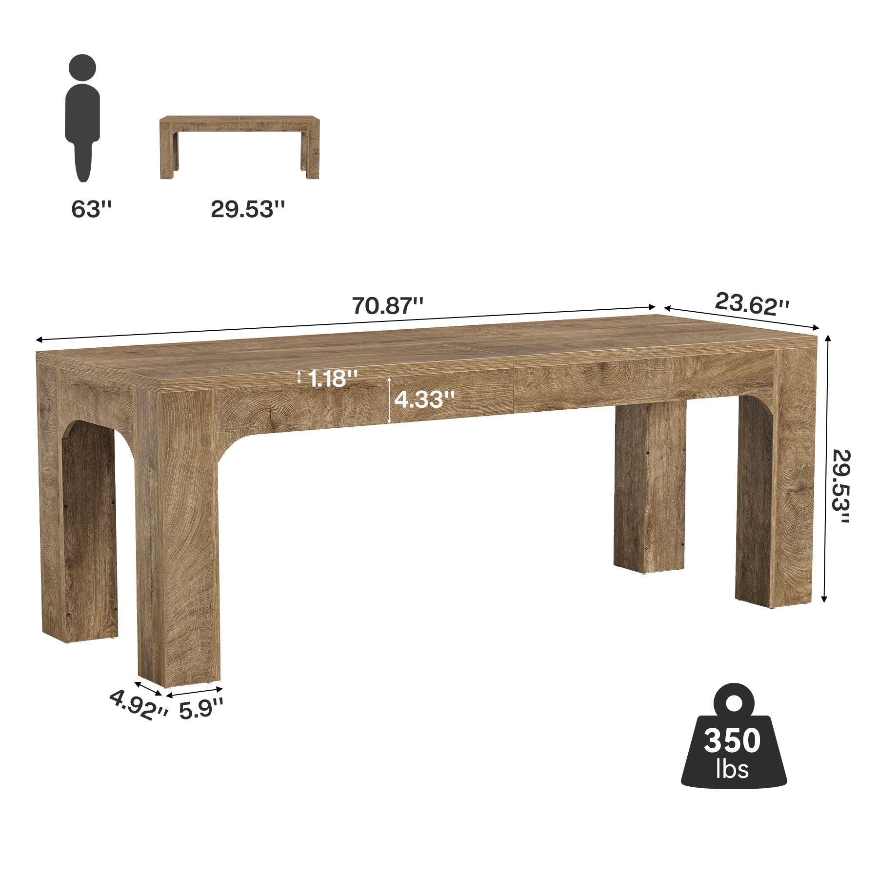 Bureau voor 2 personen van 180 cm, dubbel bureau voor thuiswerken en kantoor