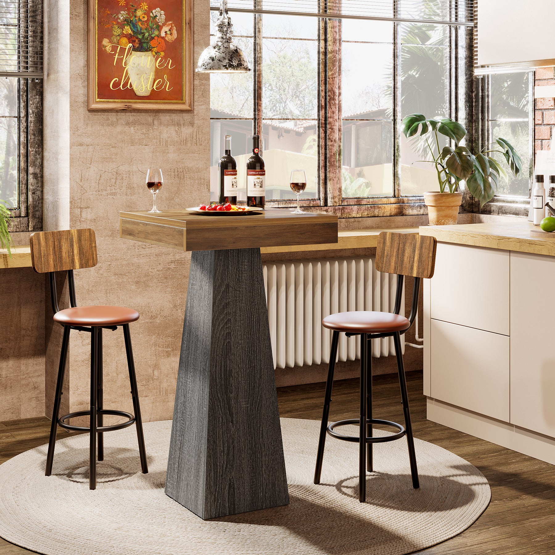 Tribesigns 102 cm Bartafel, Hoge Bistrotafel voor Kleine Ruimtes