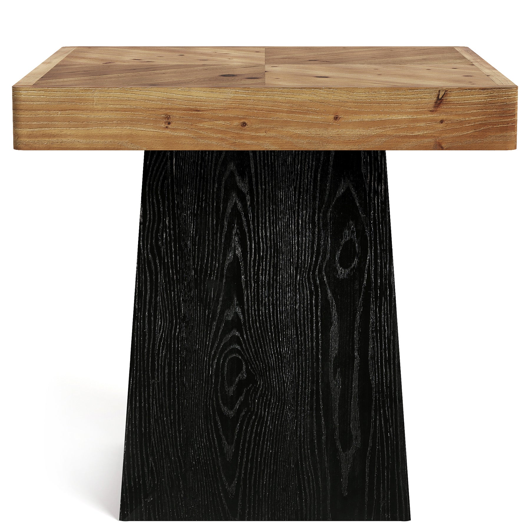 80 cm Vierkante Eettafel voor 2-4 Personen, Landelijke Houten Tafel met Parquet Blad voor Eetkamer en Kleine Ruimtes