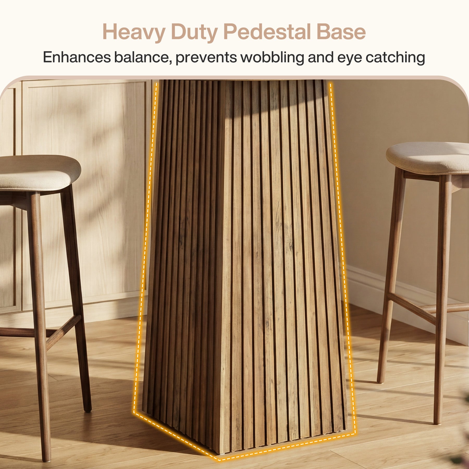80 cm Tribesigns Ronde Eettafel, Houten Pedestal Tafel voor 2 Personen