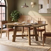 Tribesigns 140 cm landelijke eettafel voor 4 personen met kruissteun, houten keukentafel voor appartement en eetkamer 3