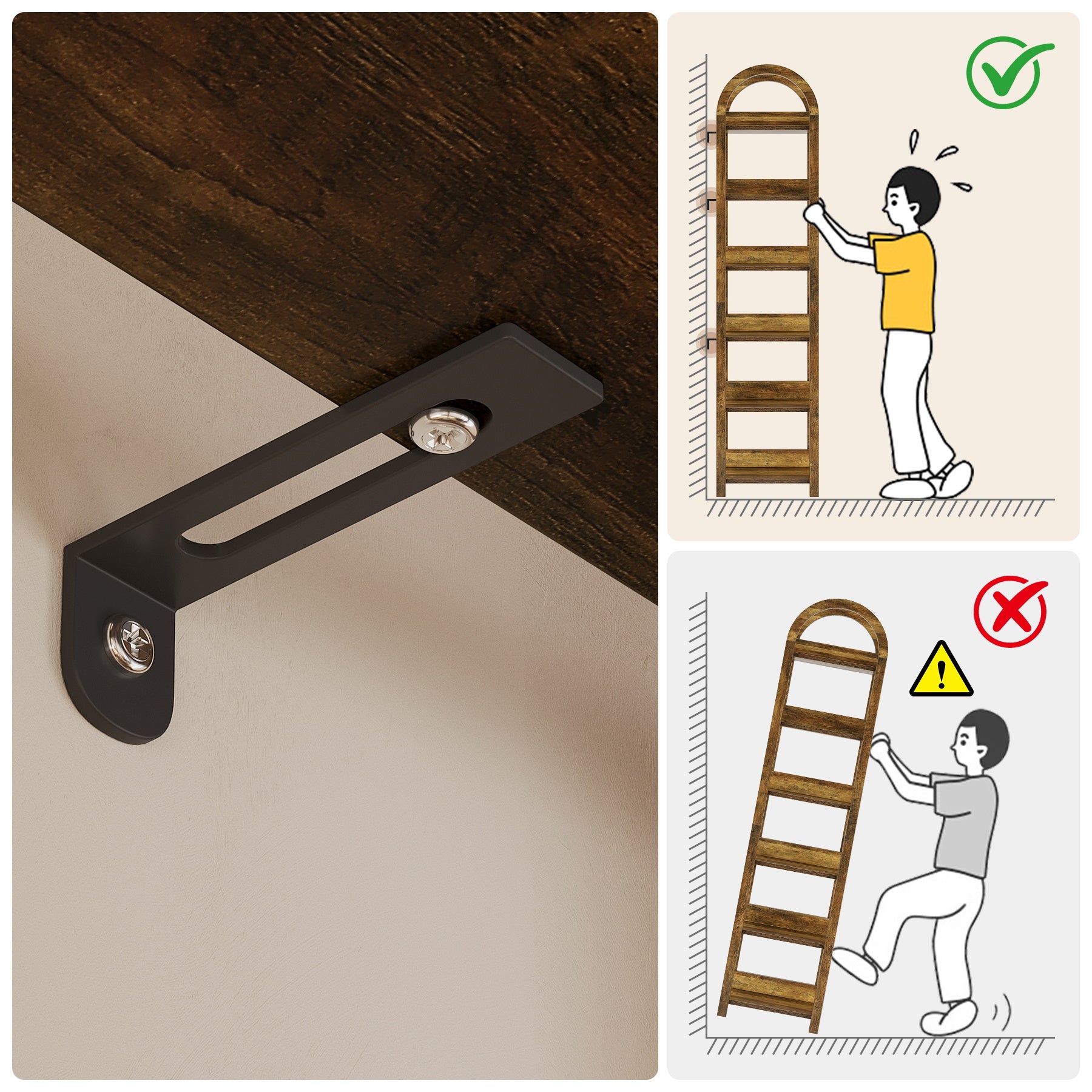 Smal Boekenrek van 180 cm met 6 Lagen in Rustiek Bruin