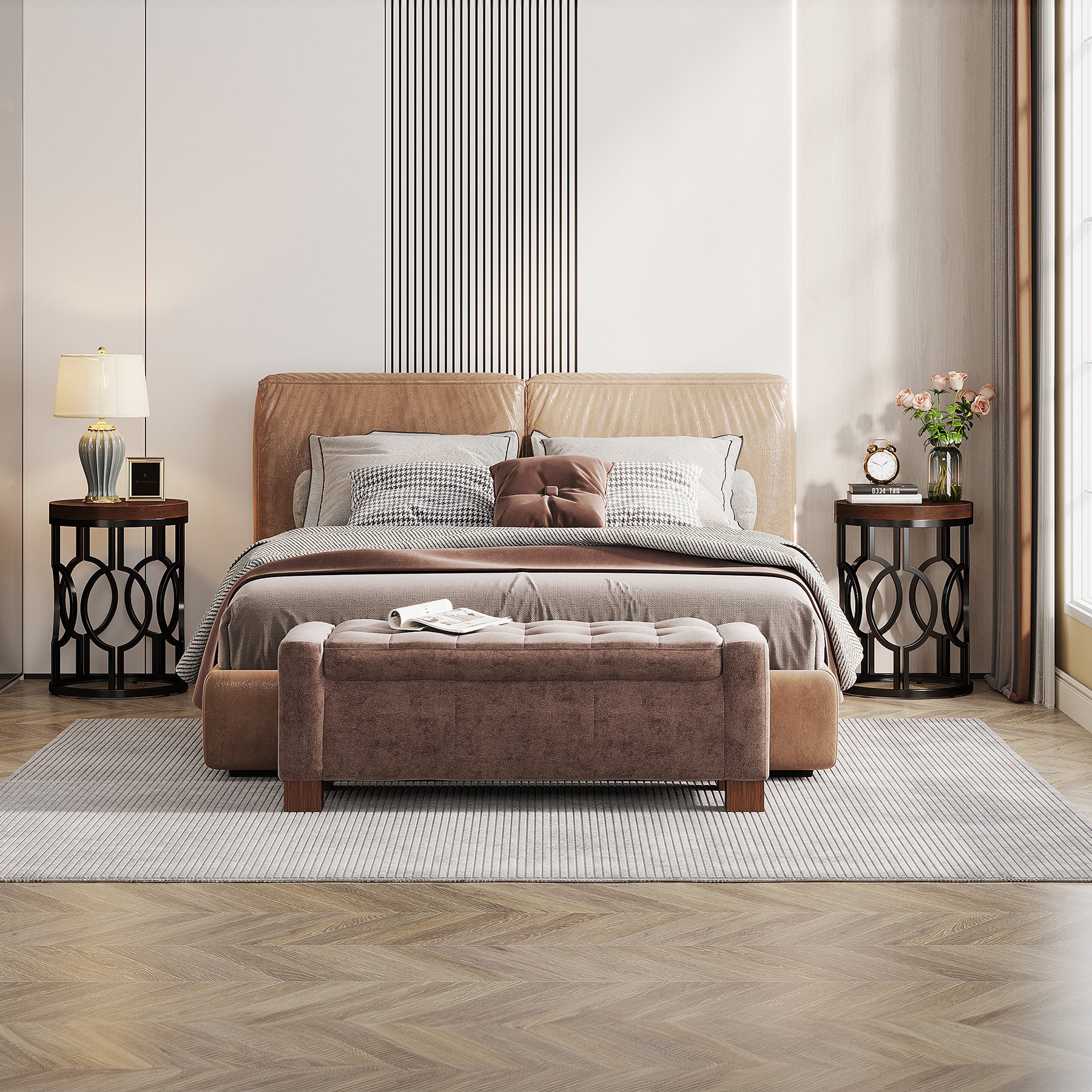 Ronde Bijzettafel van 45 cm met Industrieel Hol Metalen Frame