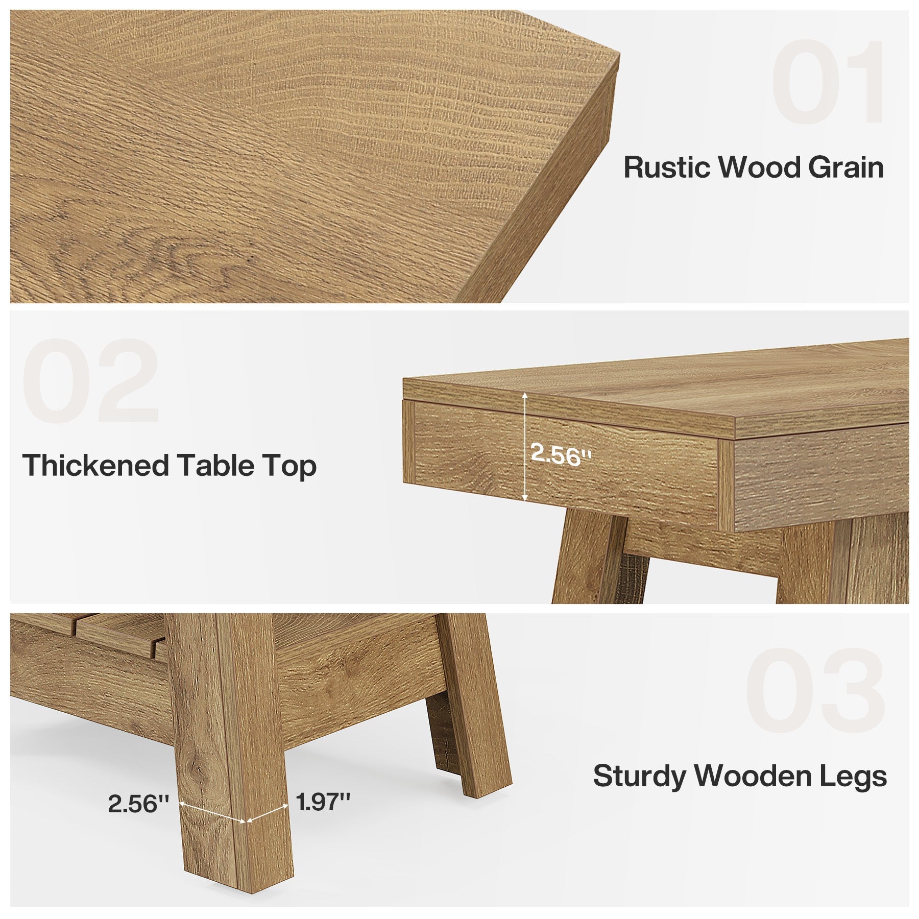 Tribesigns bijzettafel met 2 legplanken, nachtkastje in landelijke stijl in grijs, smalle banktafel