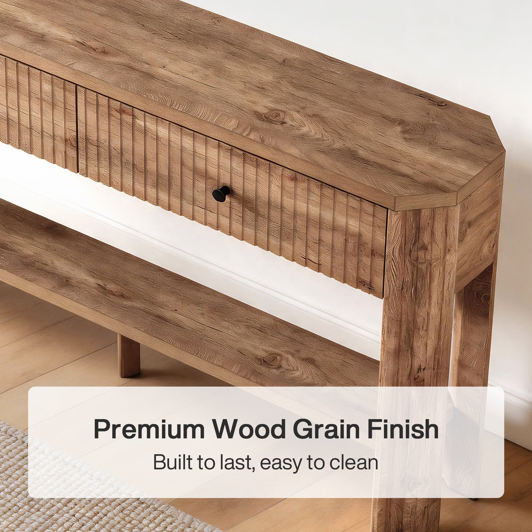 150 x 30 x 80 cm Tribesigns haltafel met 2 lades en open plank, smalle consoletafel voor entree en gang