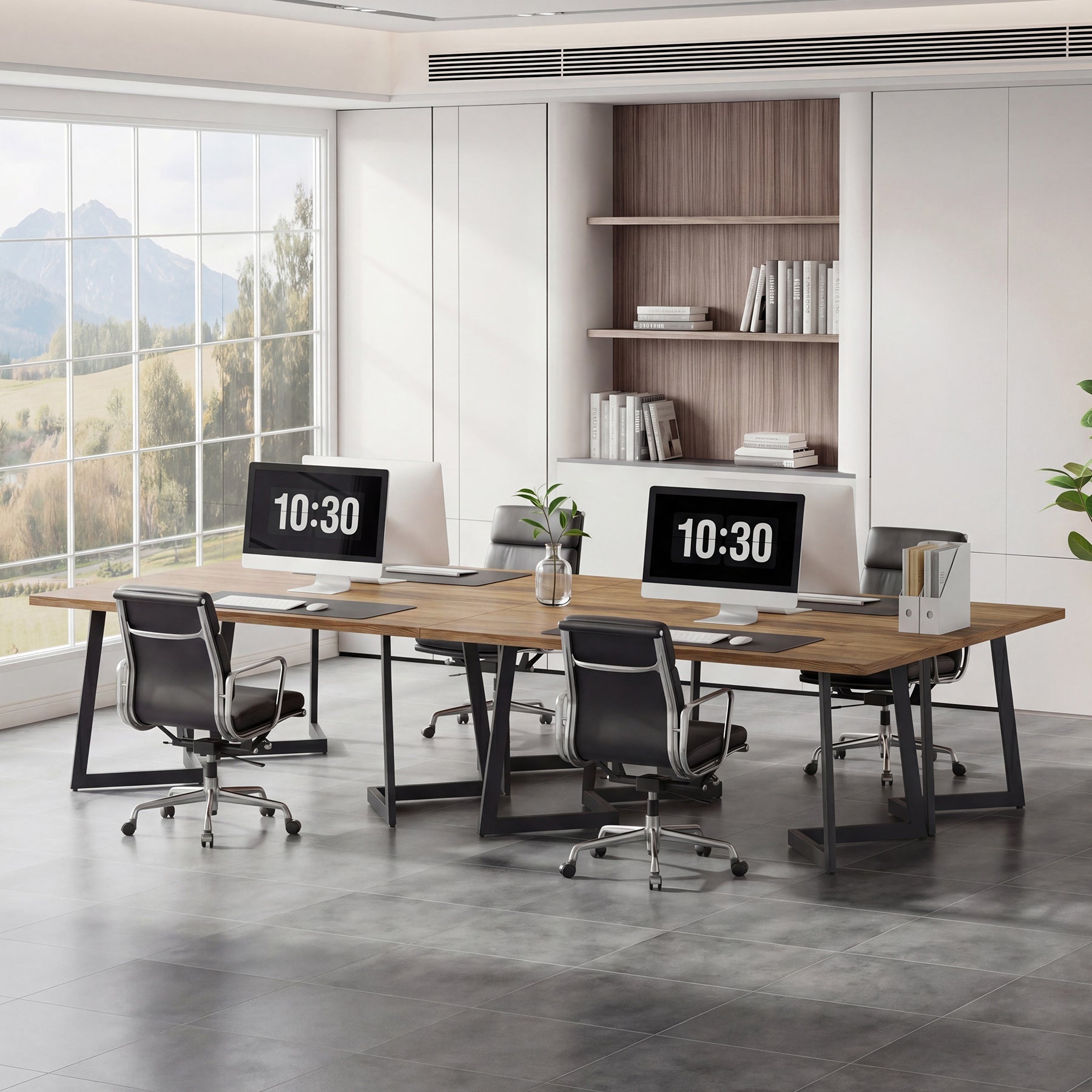 Tribesigns bureau van 158 cm, industrieel computerbureau met V-vormig metalen onderstel