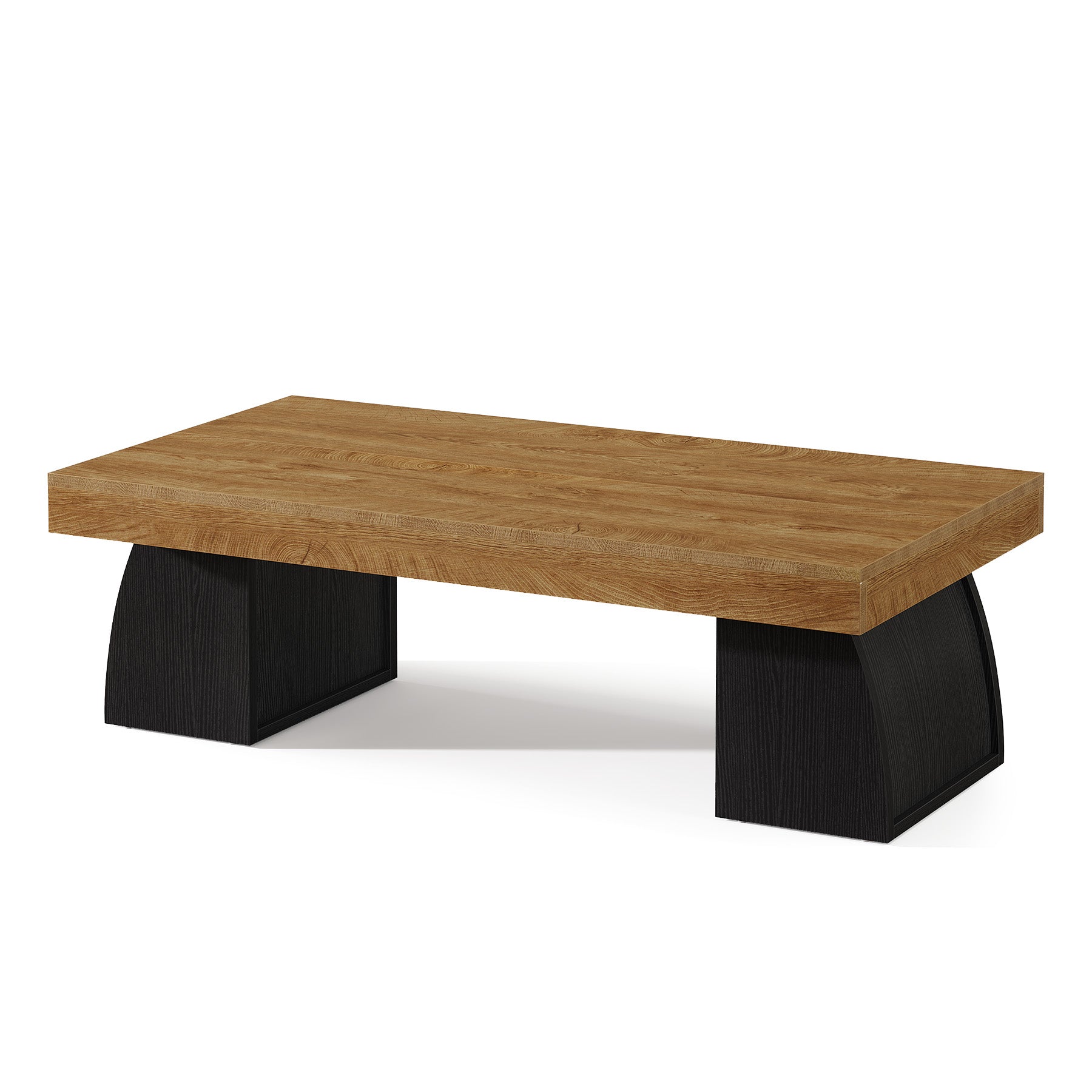 Tribesigns Salontafel 140 cm, Woonkamertafel met Zwart Metalen Frame in Industriële Stijl