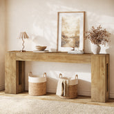 200 cm Extra Lange Consoletafel met Dikke Poten, Landelijke Smalle Sofa Tafel voor Hal Woonkamer Achter Bank 3